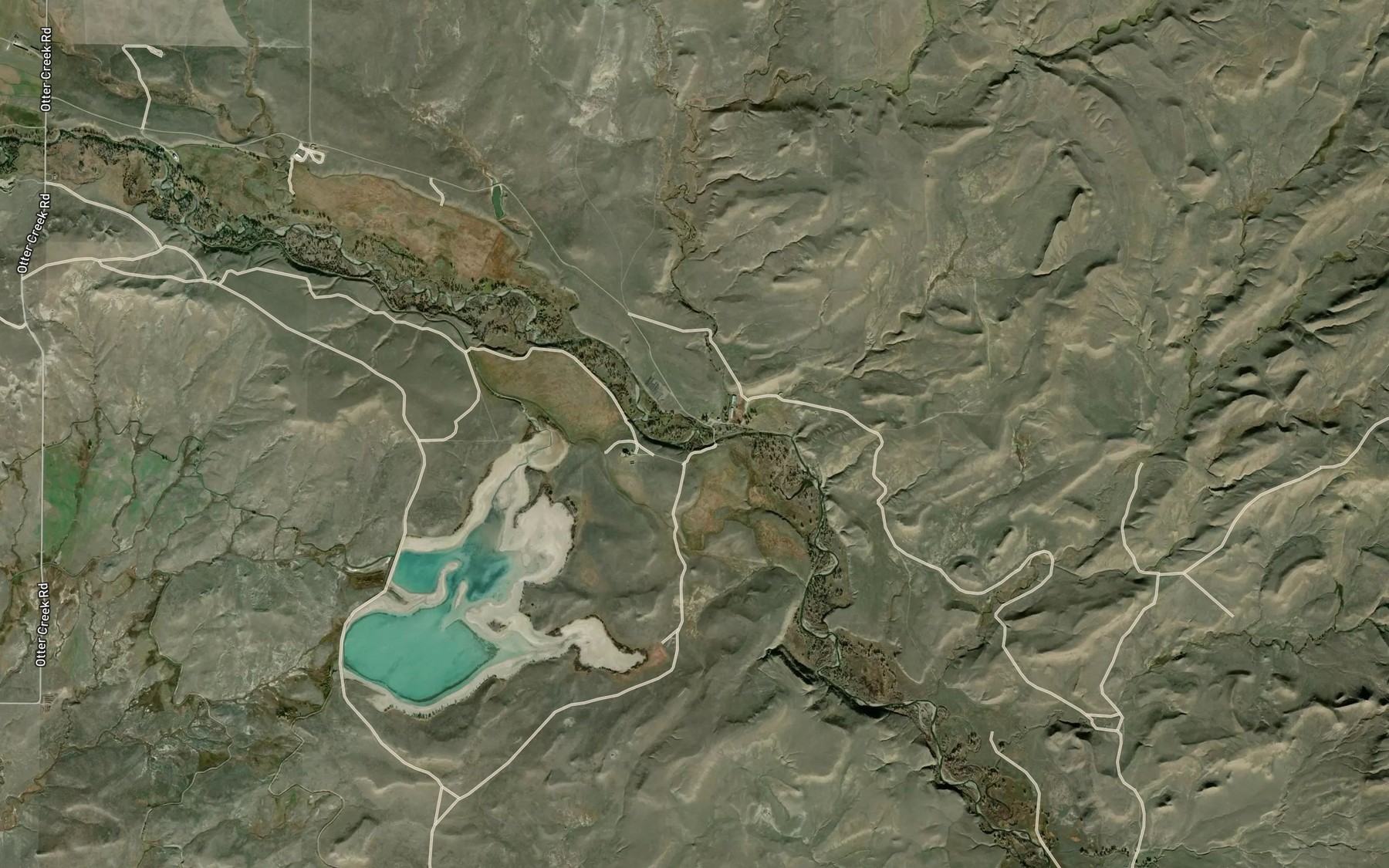 Satellite map of the Dead Beaver Creek