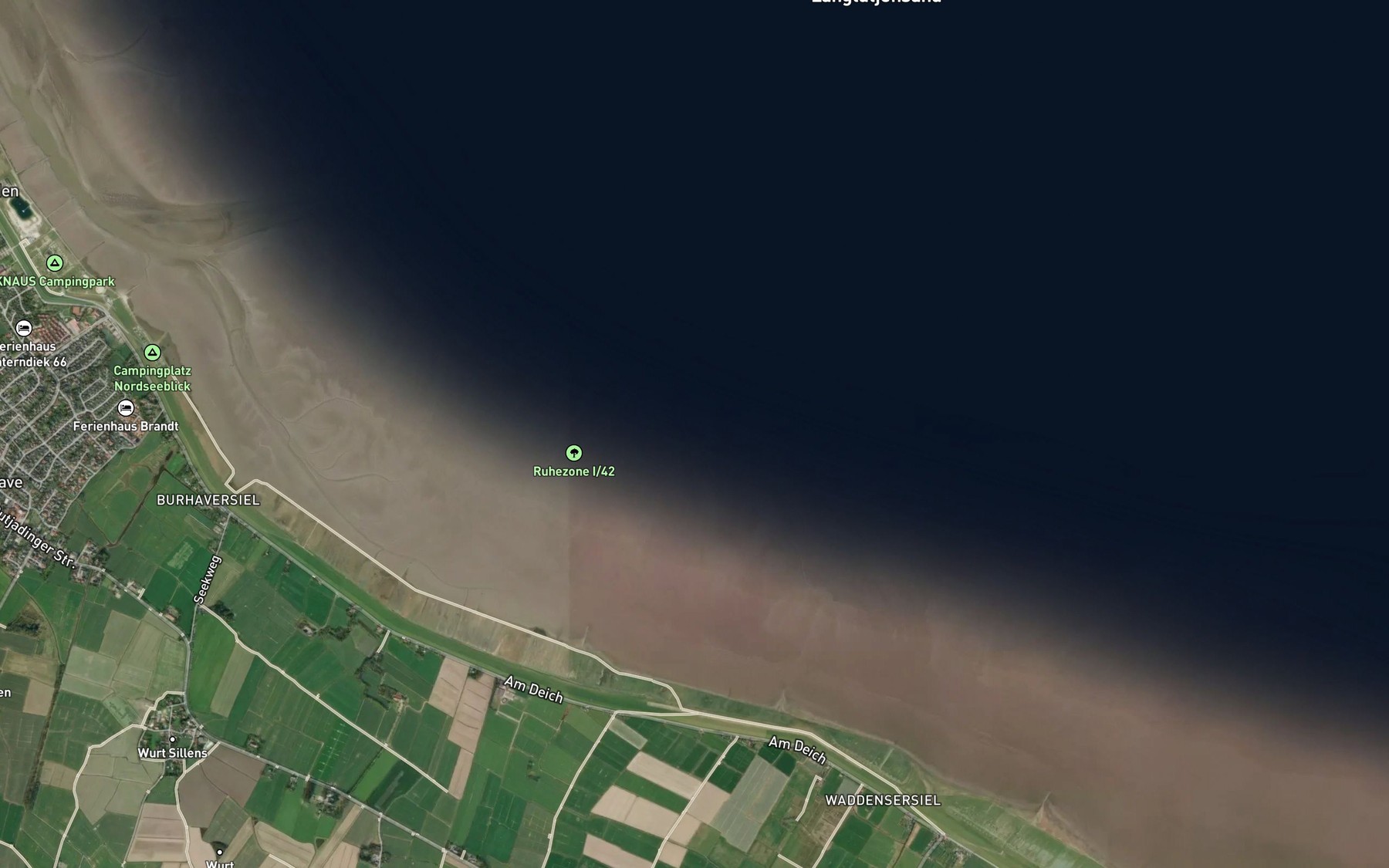 Satellite map of the Fedderwarder Priel