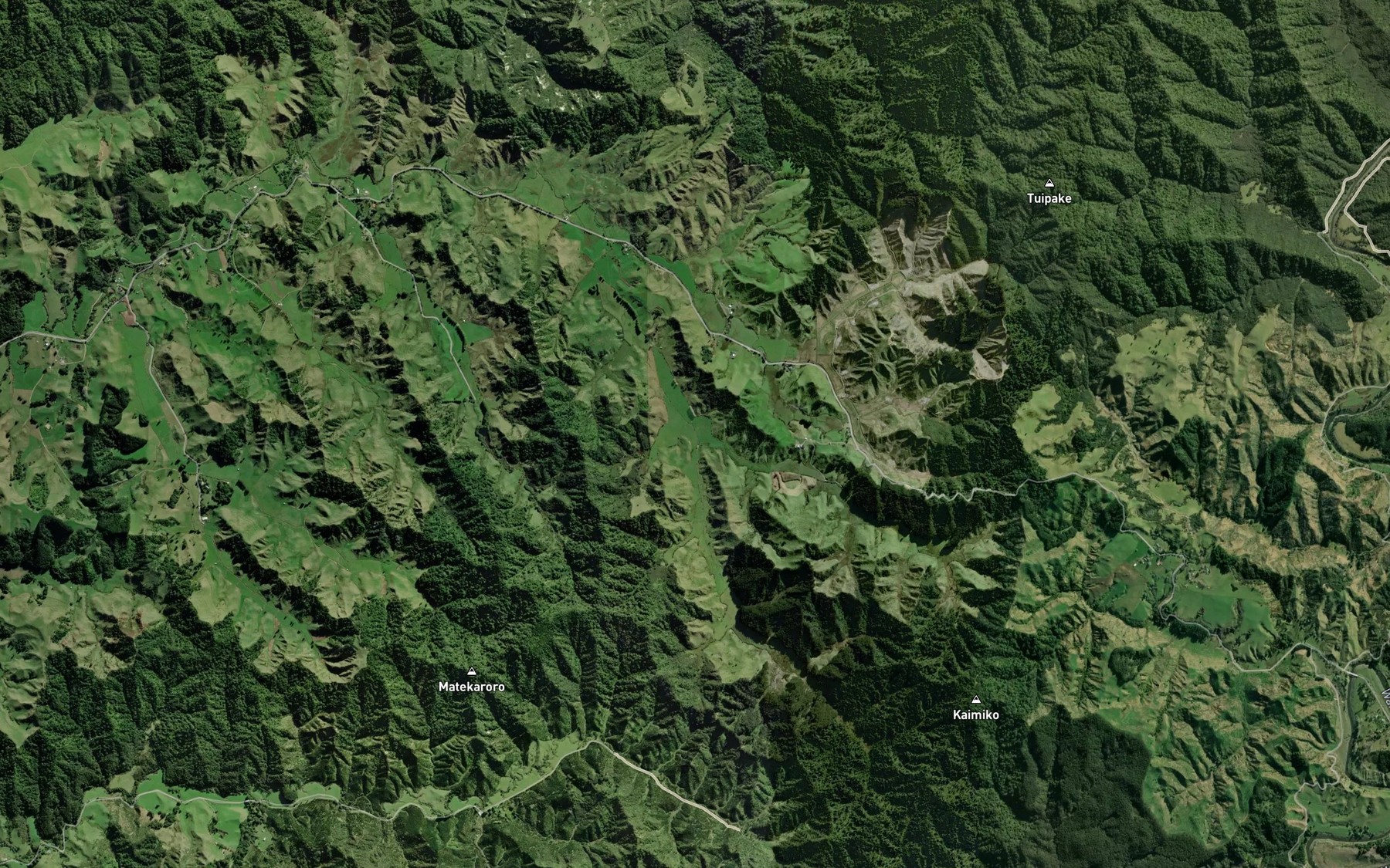 Satellite map of the Waitoro Stream