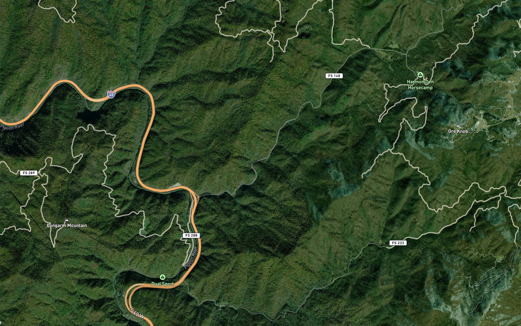 Satellite map of the Poplar Cove Branch