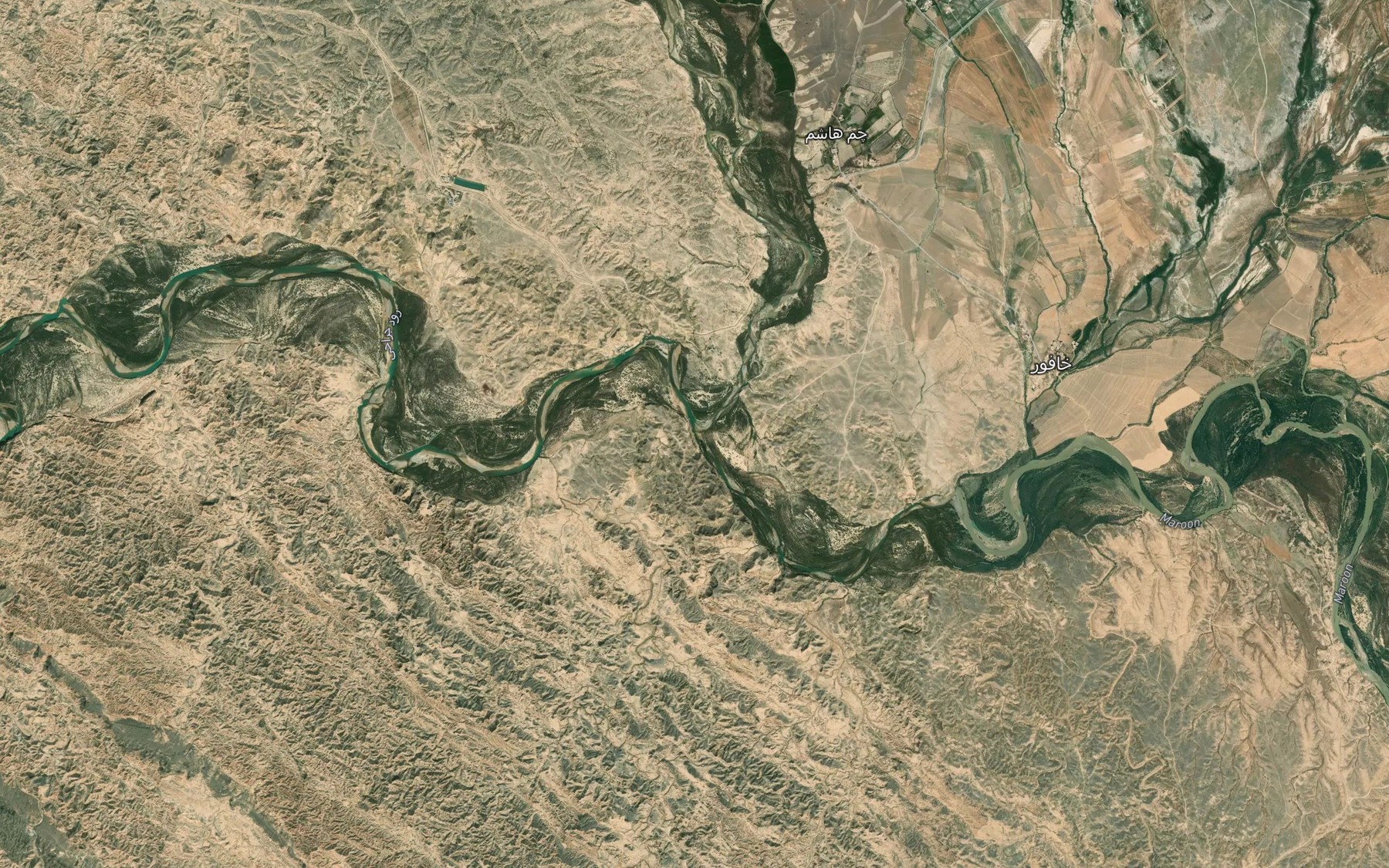Satellite map of the Rudkhaneh-ye Marun