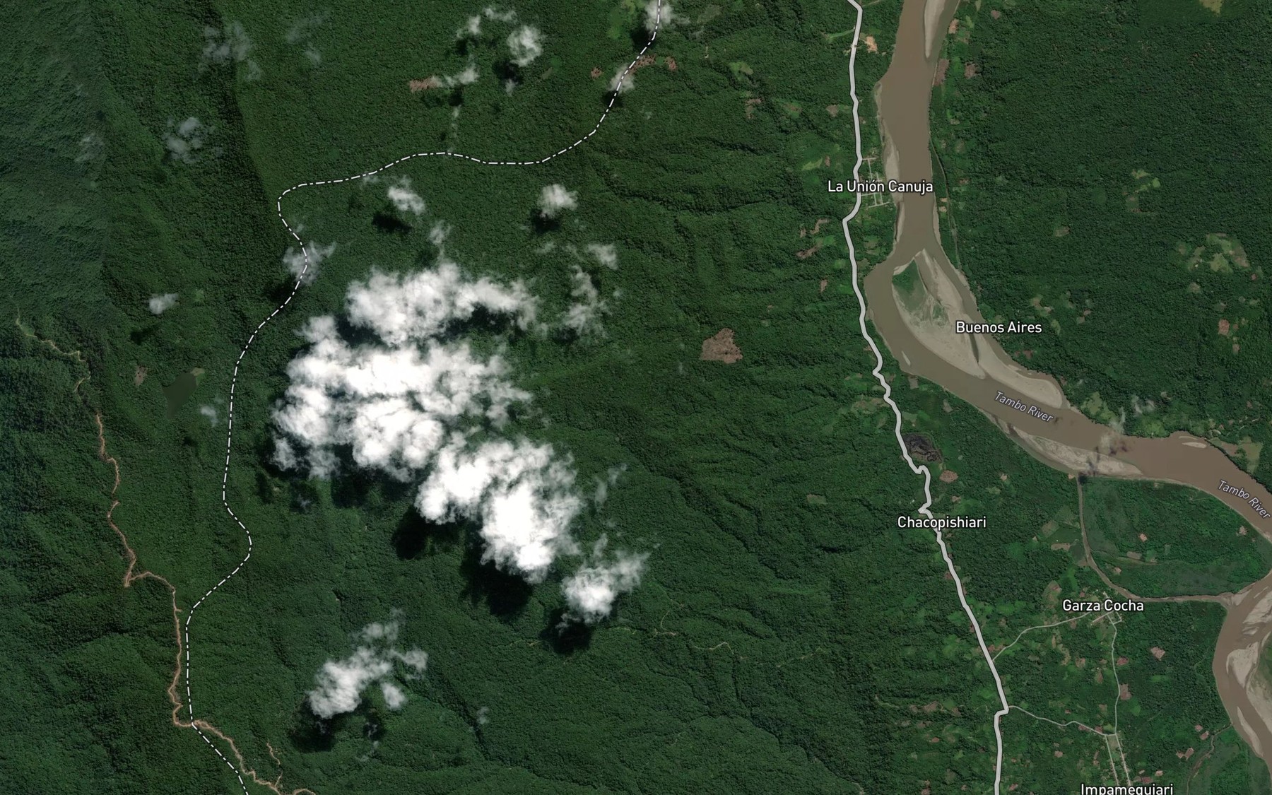 Satellite map of the Rio Puconi