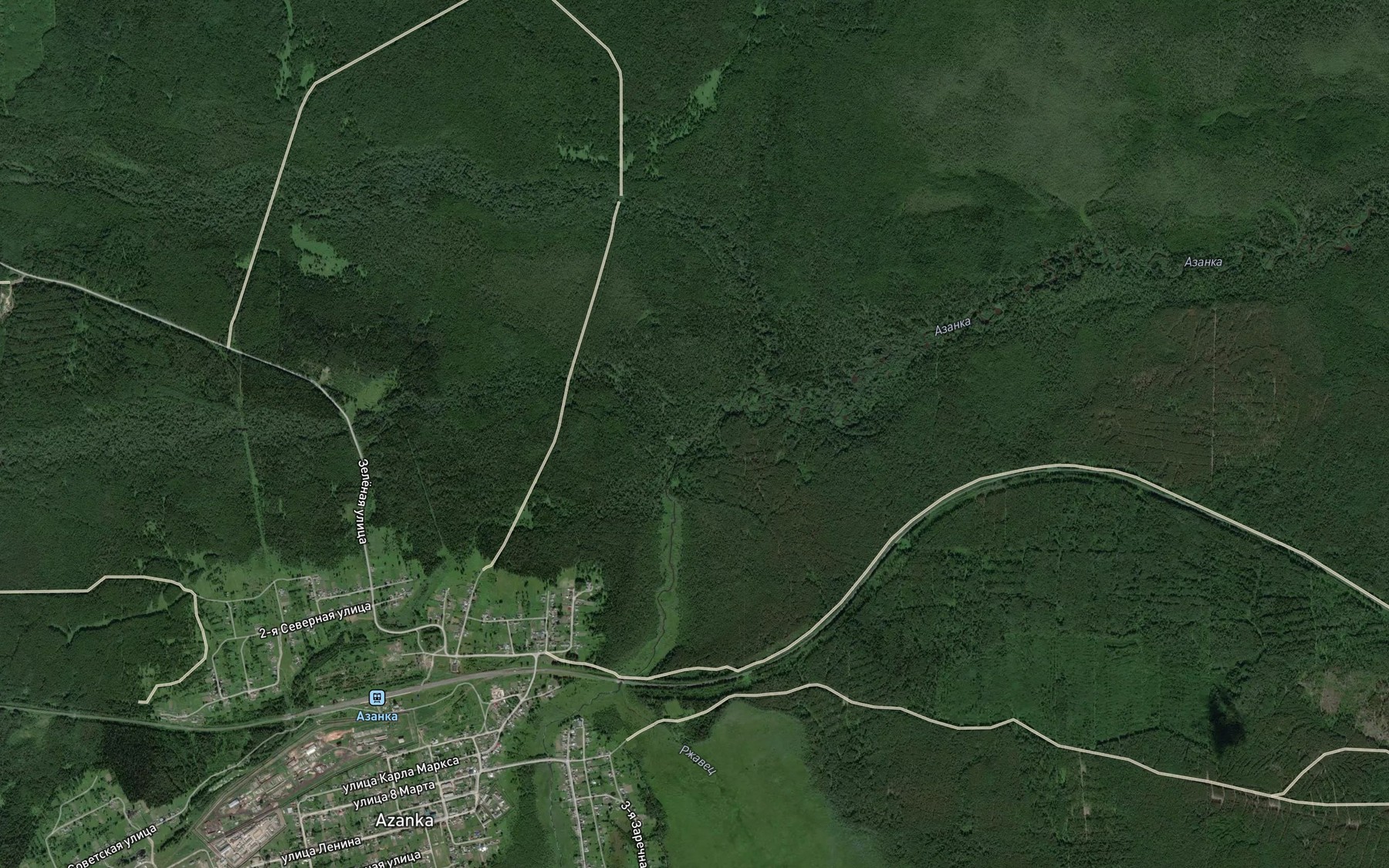 Satellite map of the Malushka