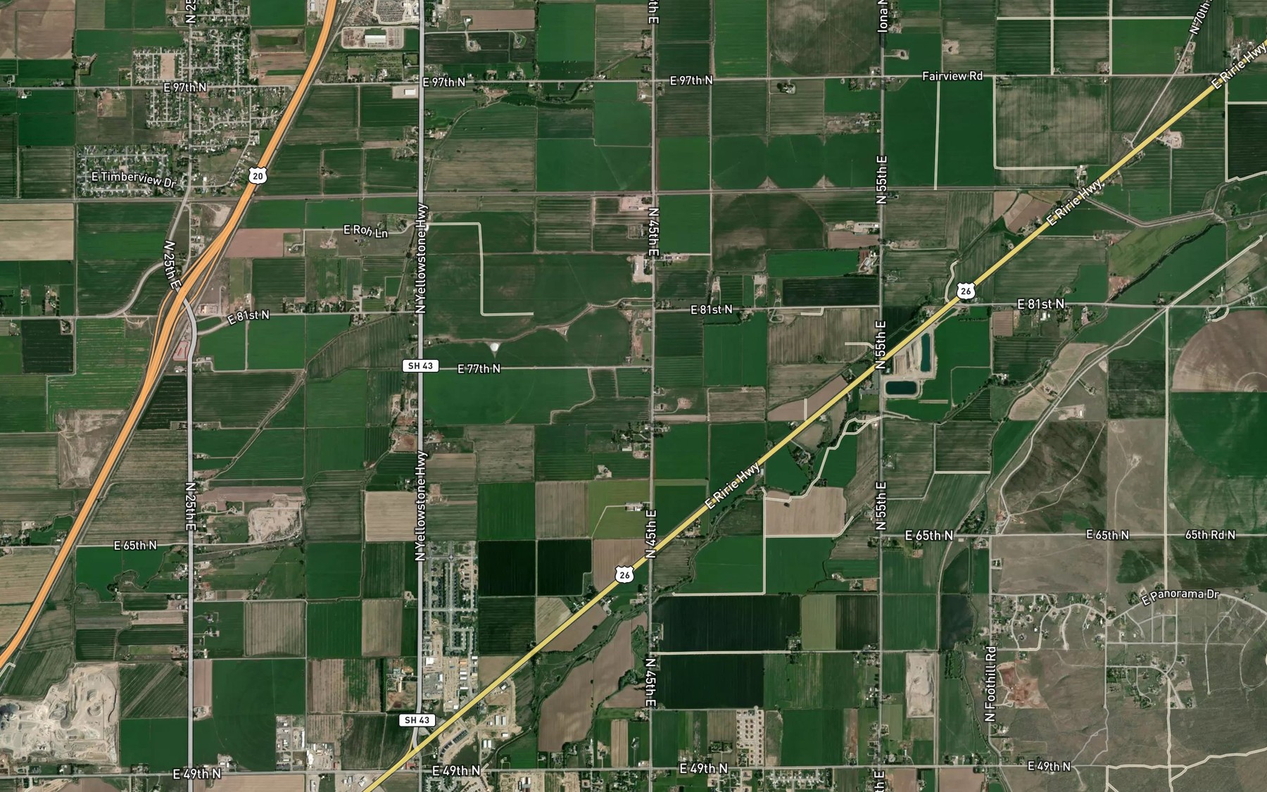Satellite map of the McGill Ditch
