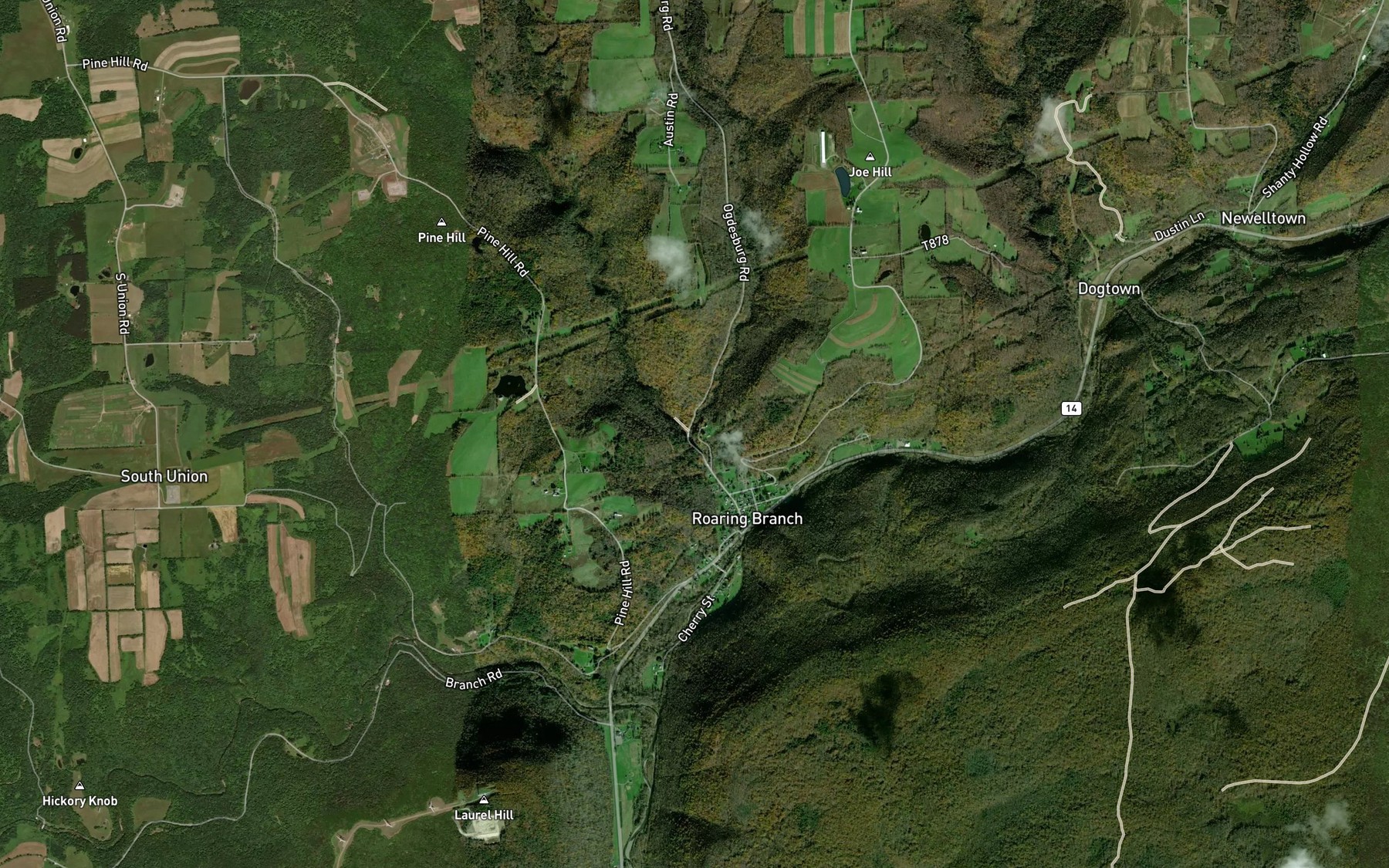 Satellite map of the West Mill Creek