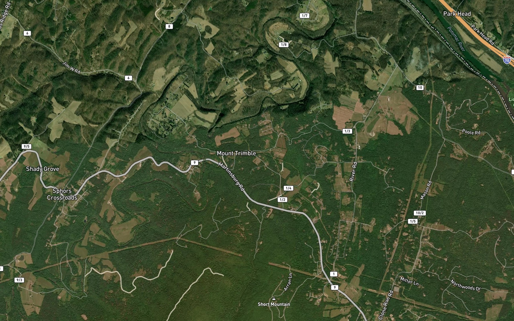 Satellite map of the Michael Farm Spring