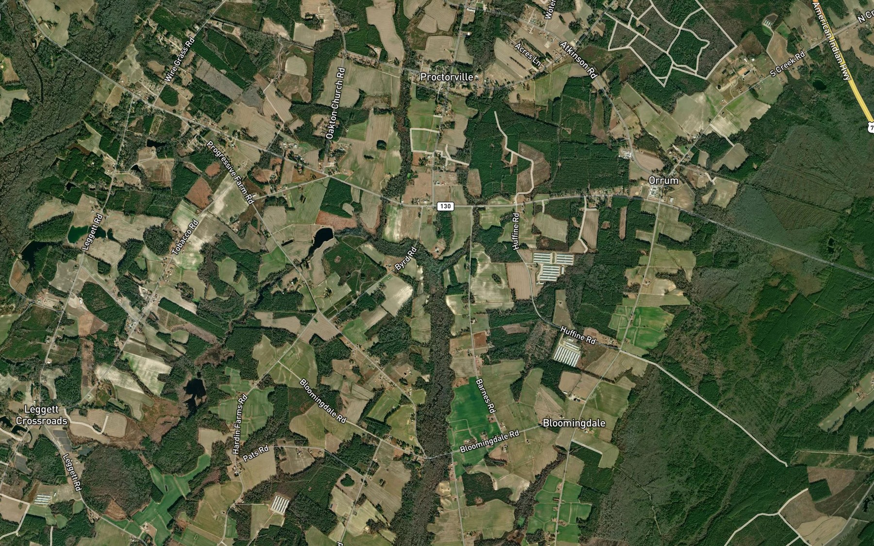Satellite map of the Little Indian Swamp