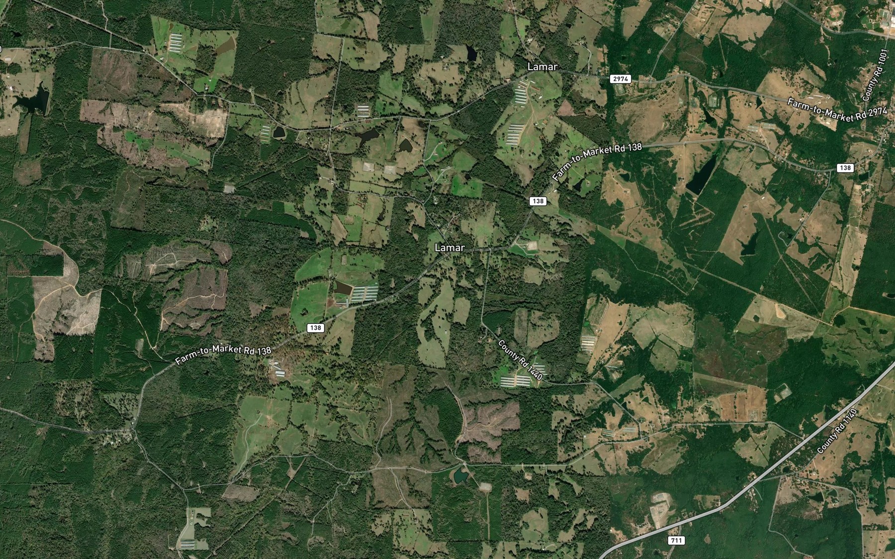 Satellite map of the Walker Creek