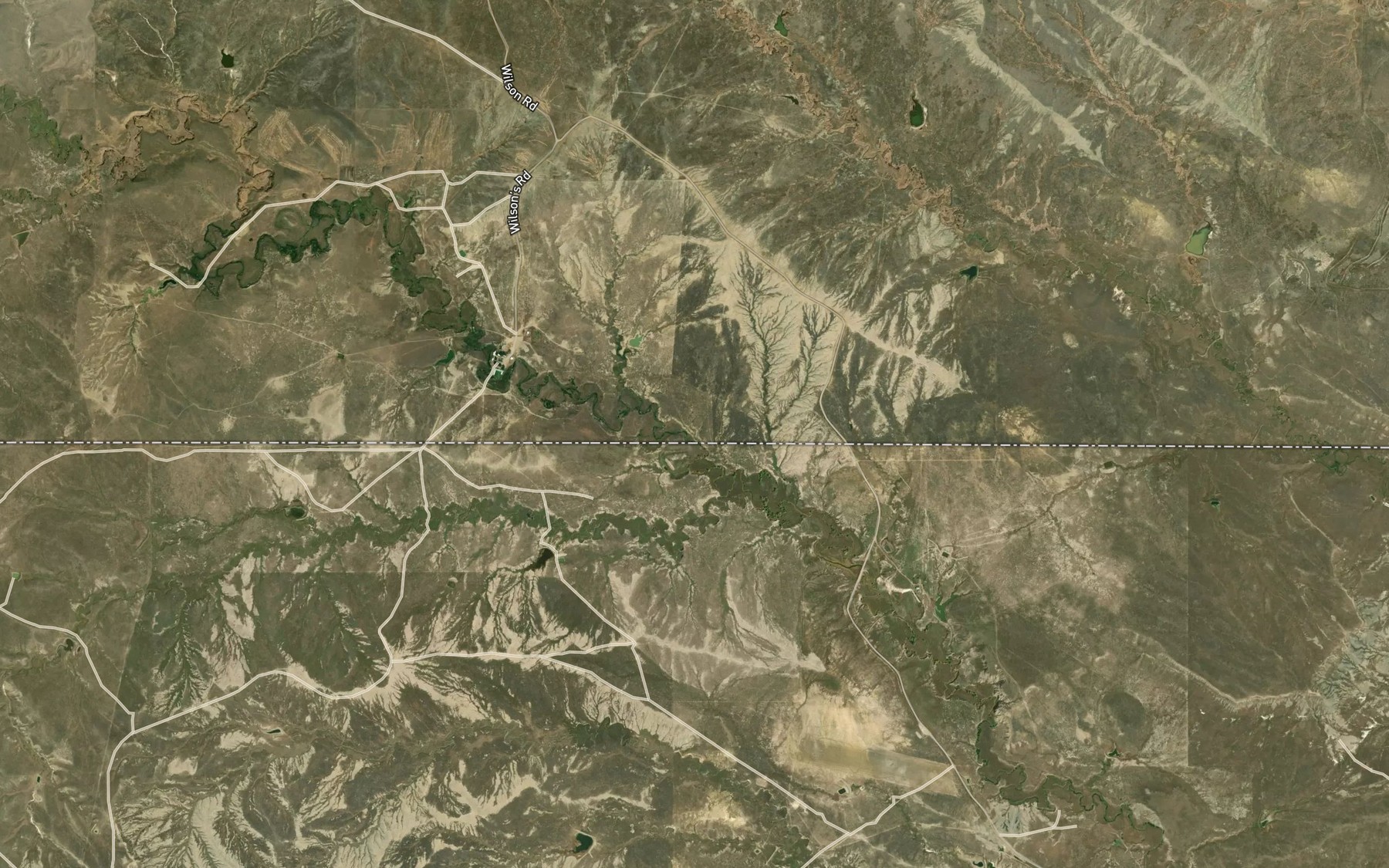 Satellite map of the Thompson Creek