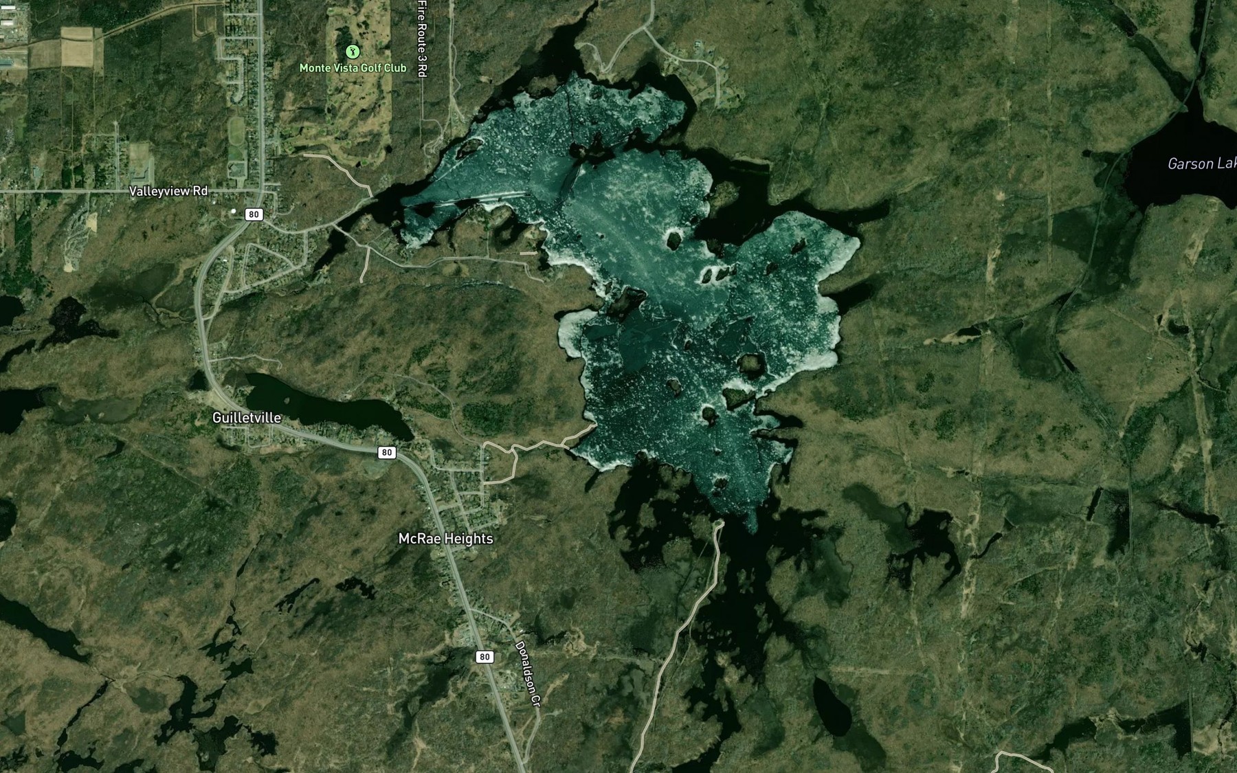 Satellite map of the Whitson Lake