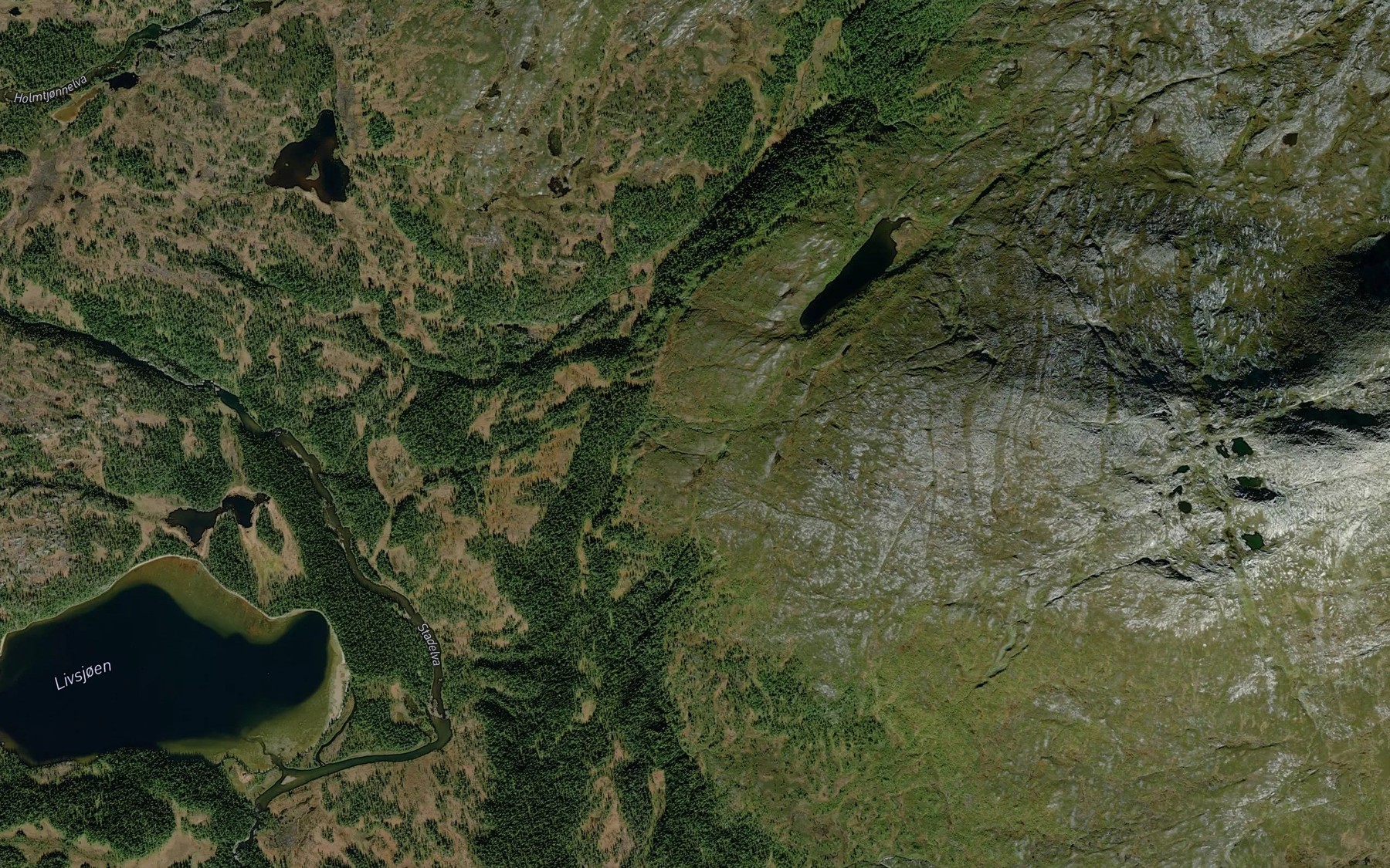 Satellite map of the Bjornholbekken