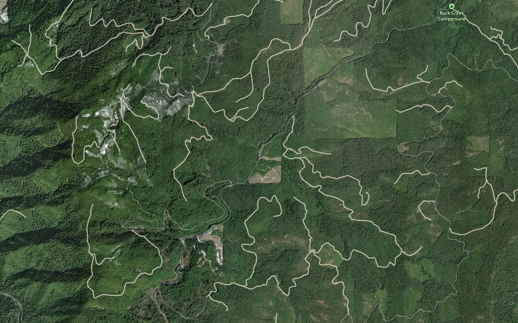 Satellite map of the Panther Creek