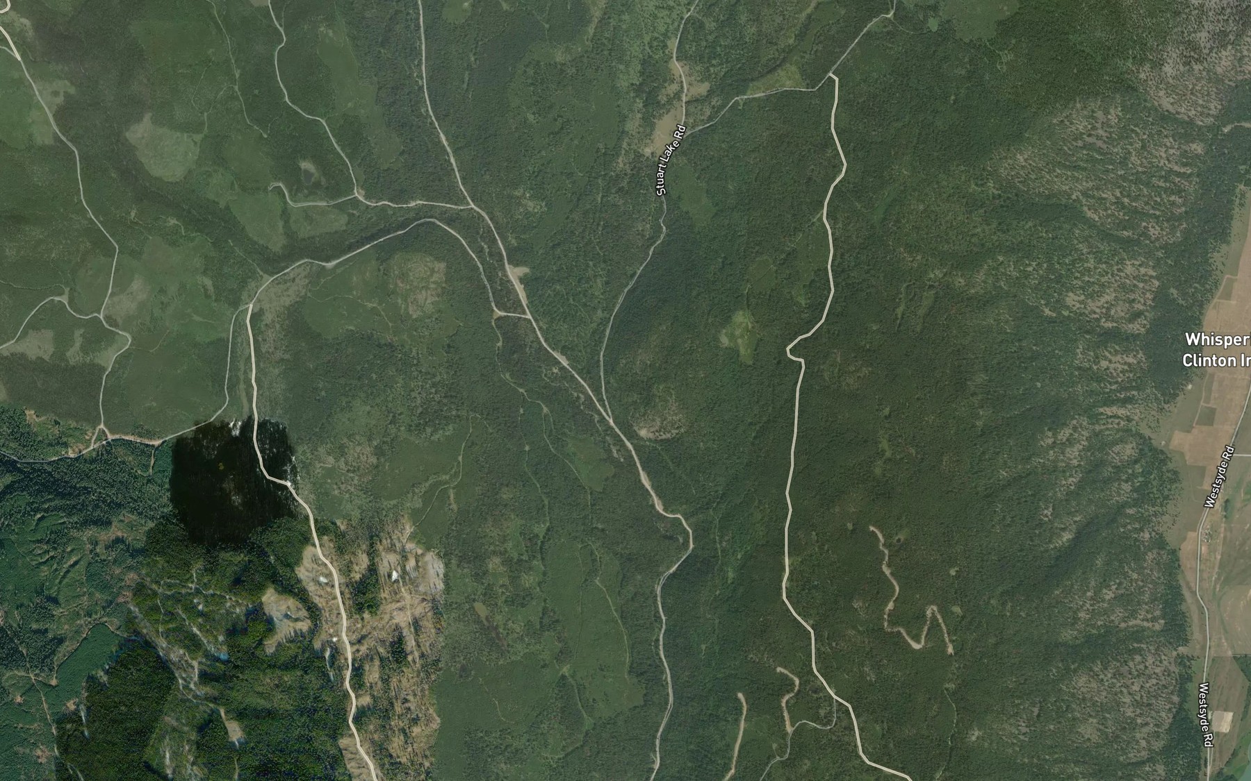 Satellite map of the Stuart Creek