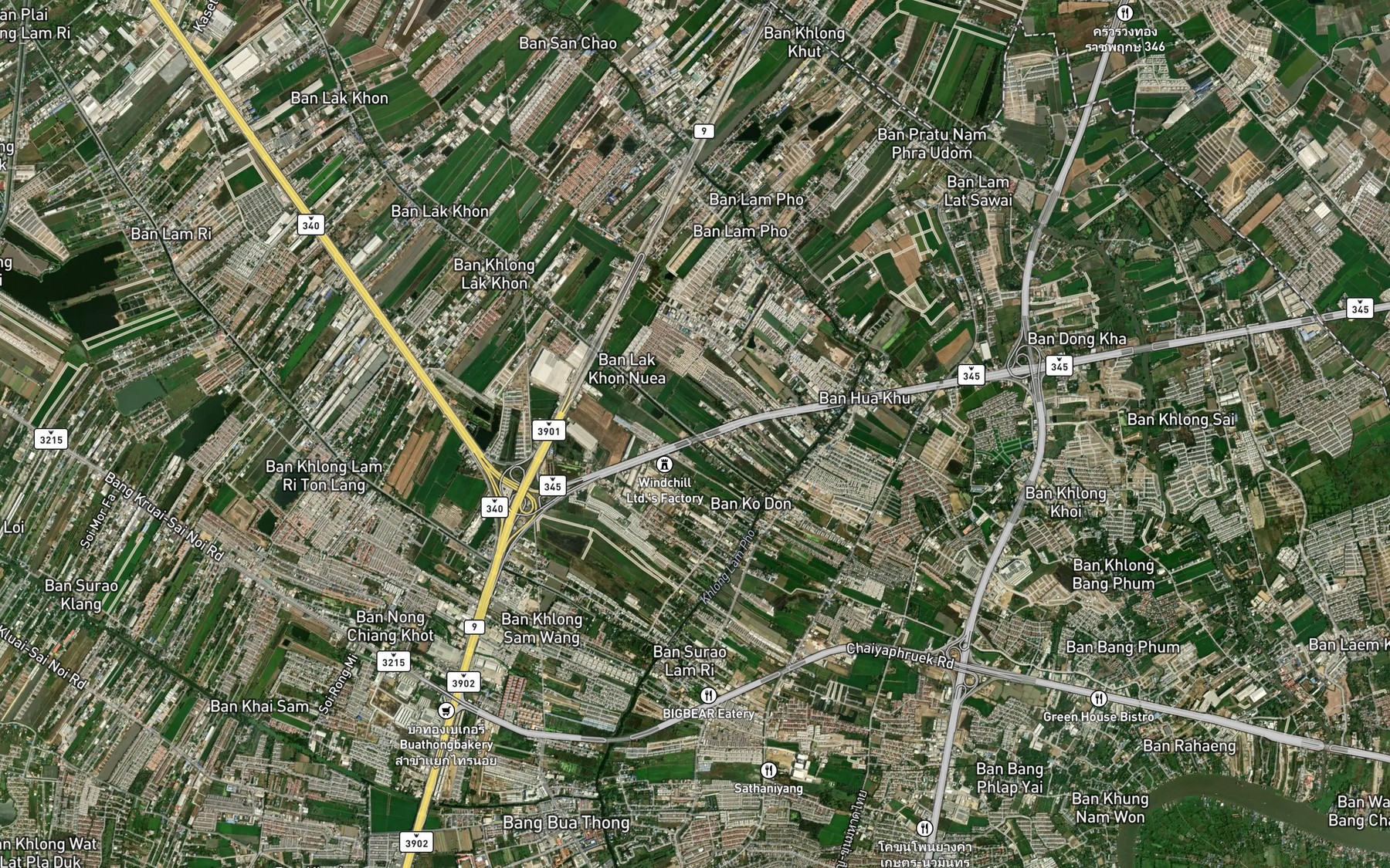 Satellite map of the Khlong Lak Khon