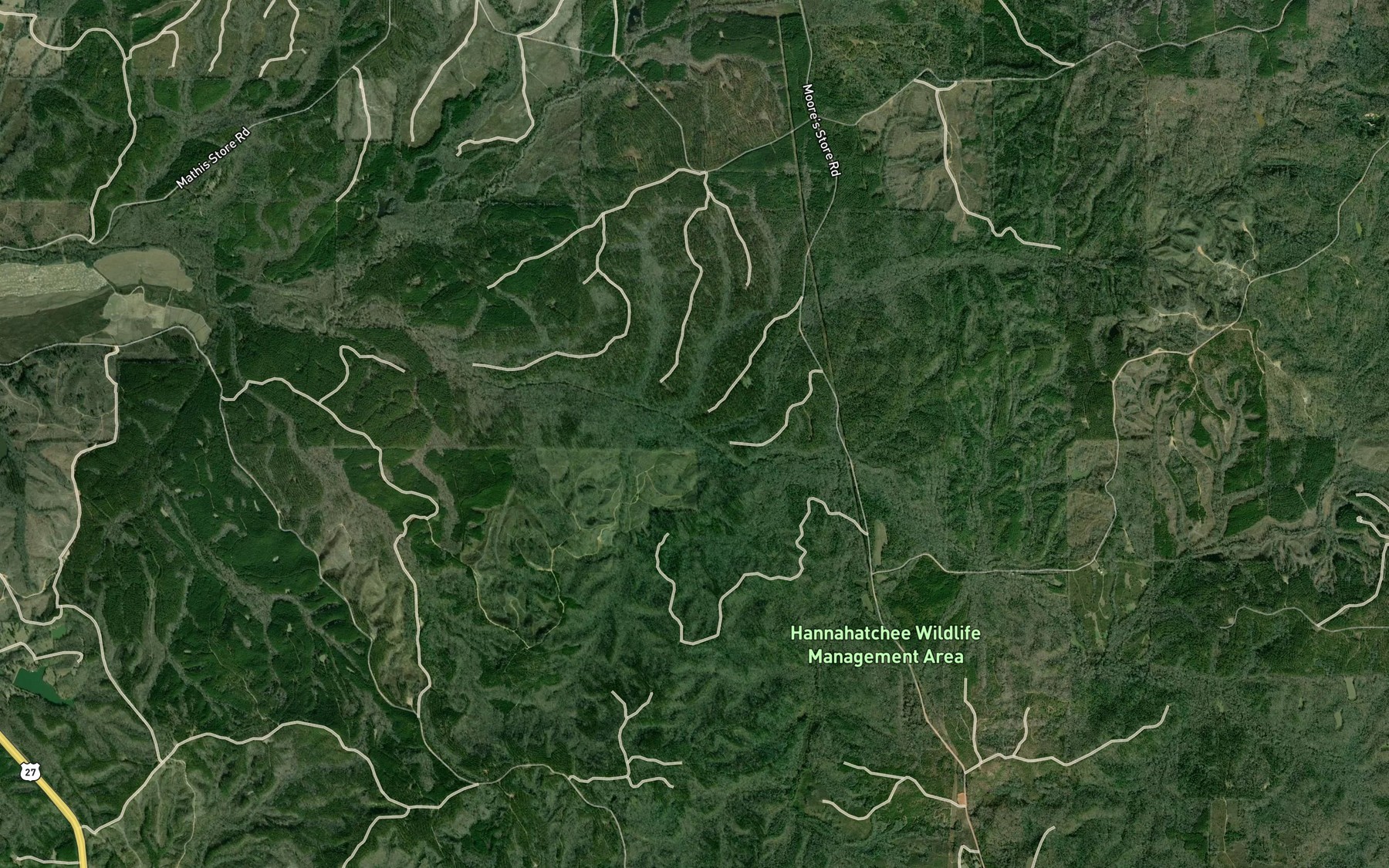 Satellite map of the Bussey Branch