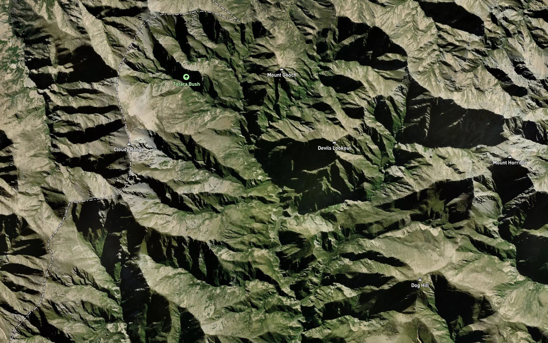 Satellite map of the Devils Stream