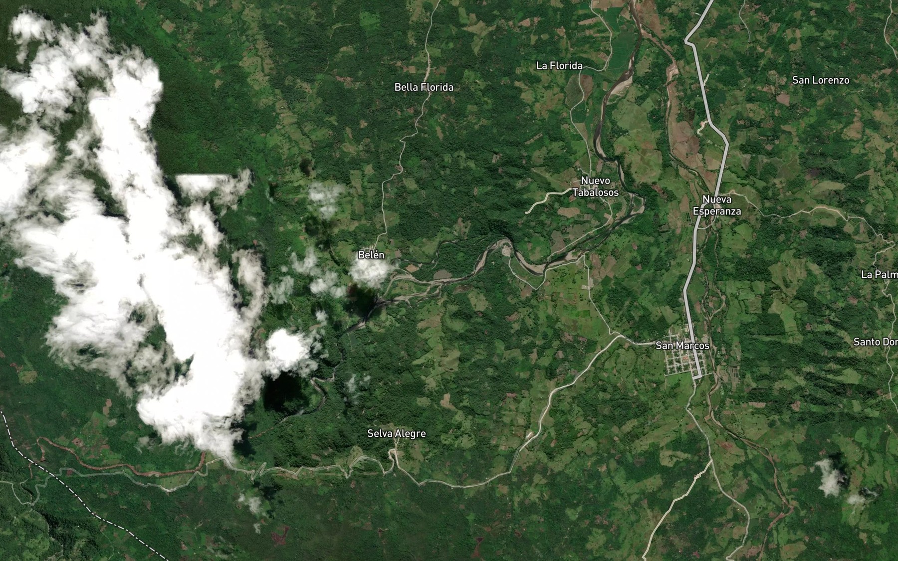 Satellite map of the Quebrada Cachiyacu