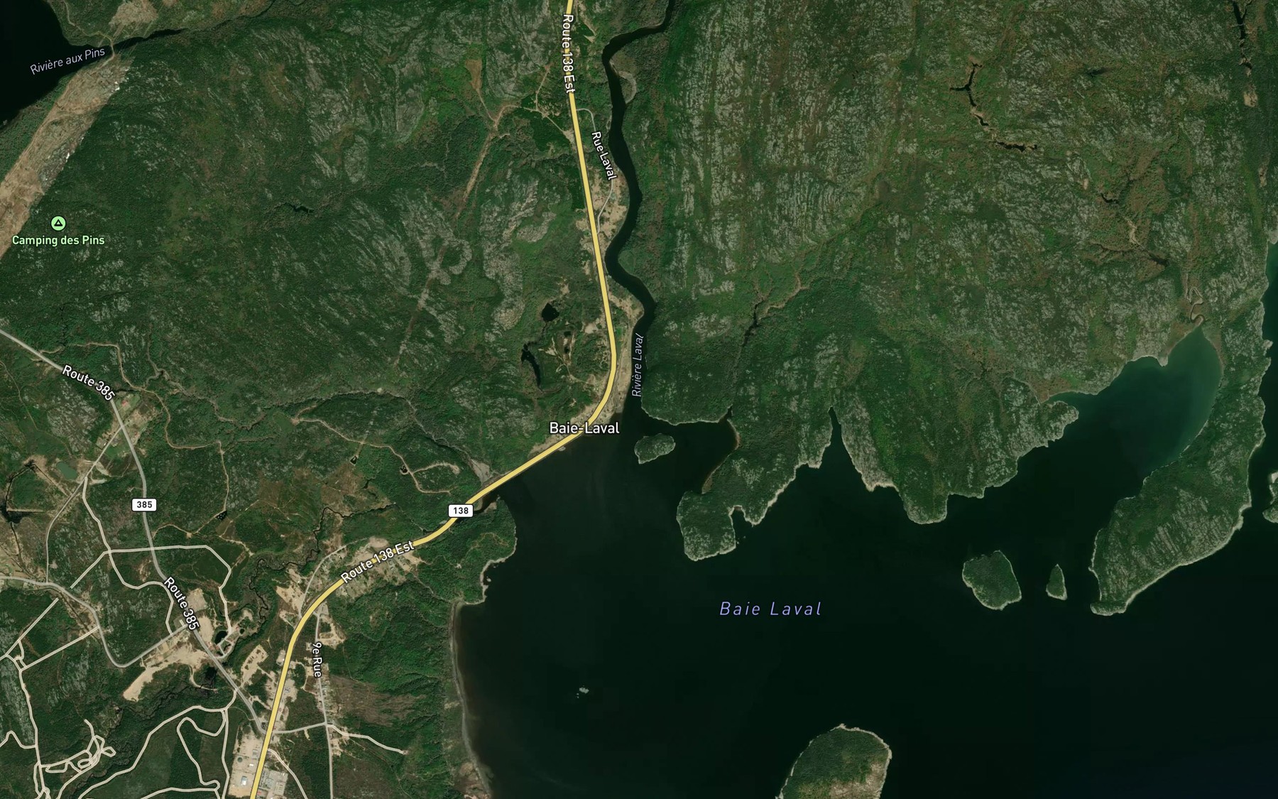 Satellite map of the Riviere Laval