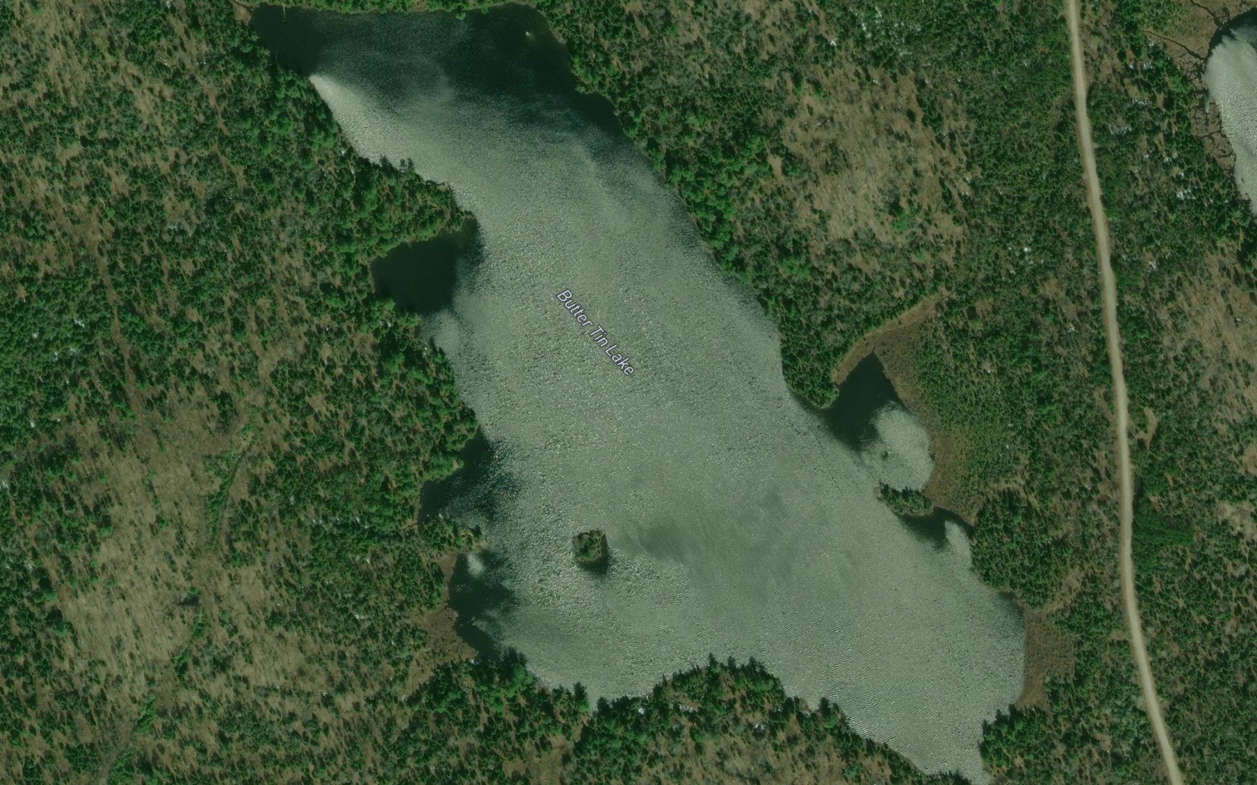 Satellite map of the Butter Tin Lake