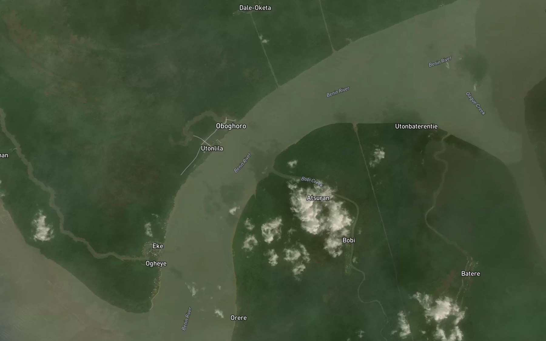Satellite map of the Bobi Creek
