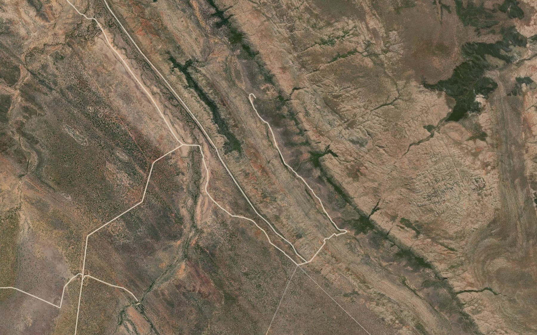 Satellite map of the Beauty Creek