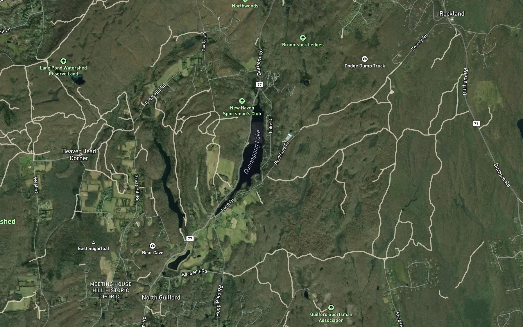 Satellite map of the Sucker Brook