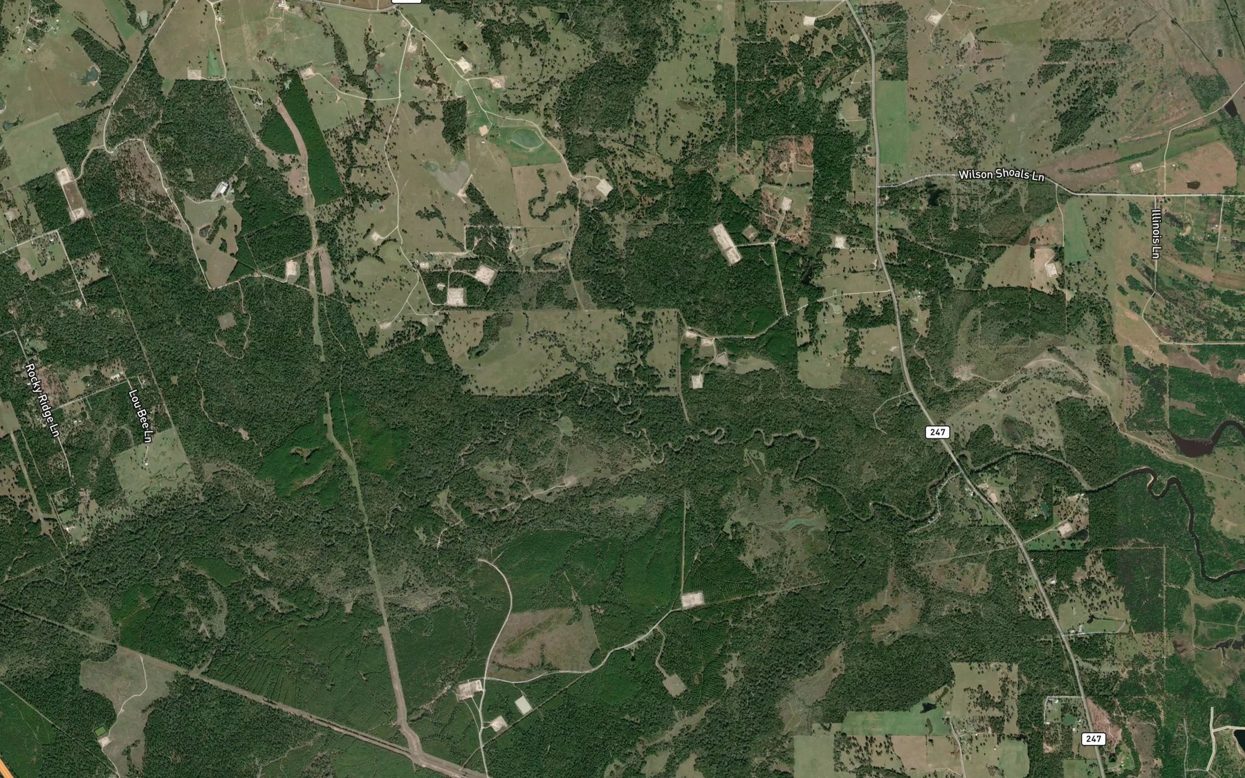 Satellite map of the Larrison Creek