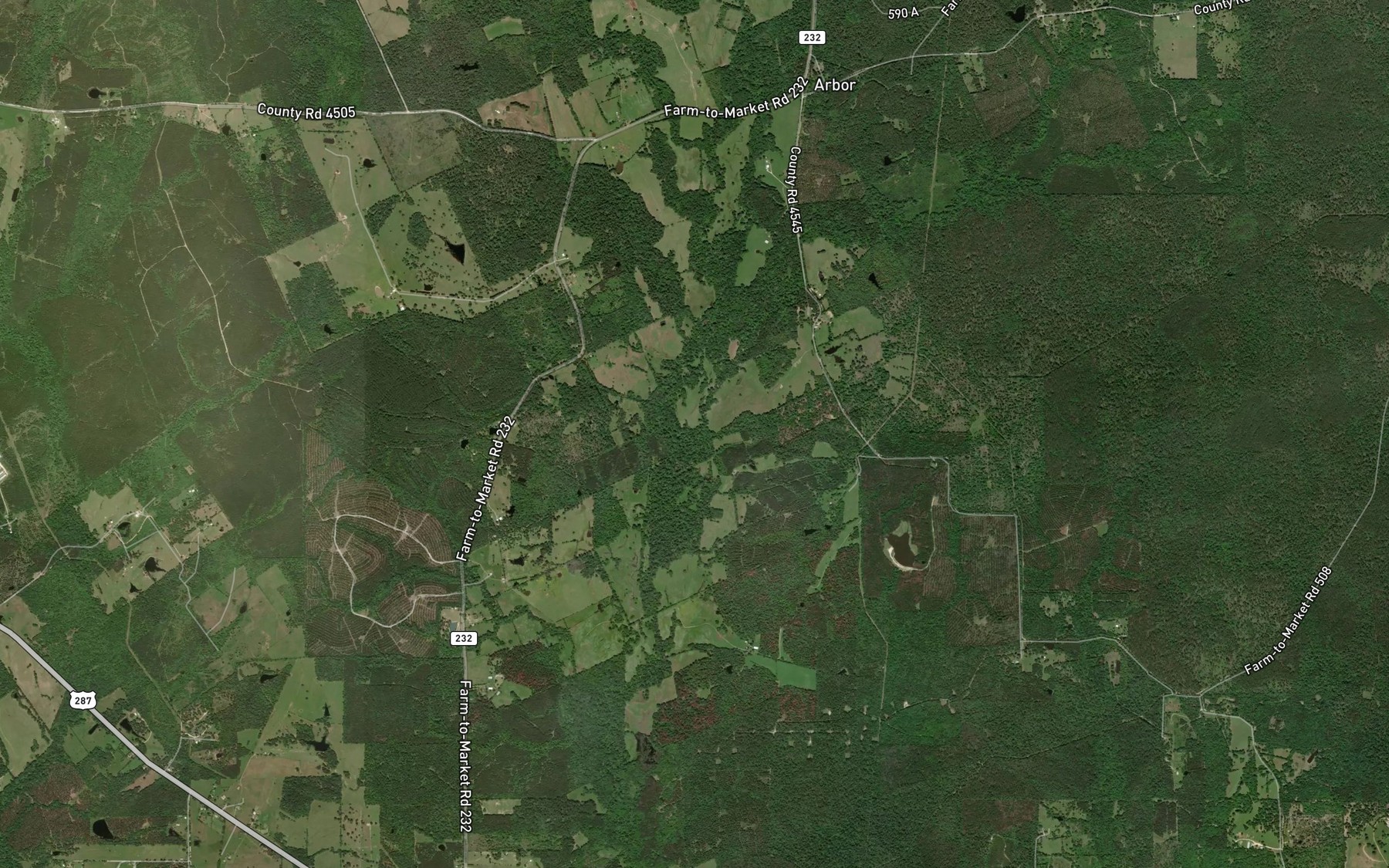 Satellite map of the Camp Creek