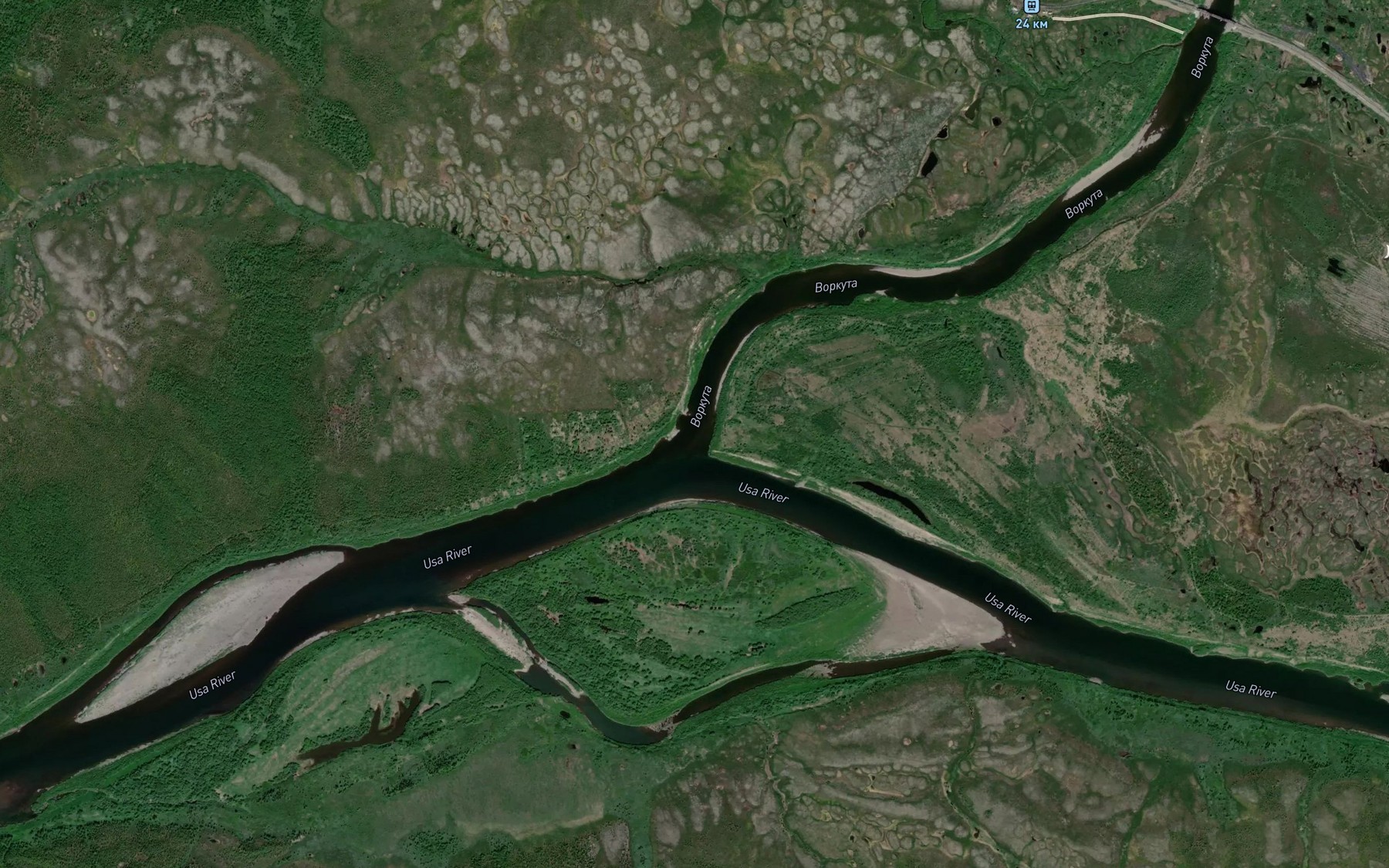 Satellite map of the Vorkuta