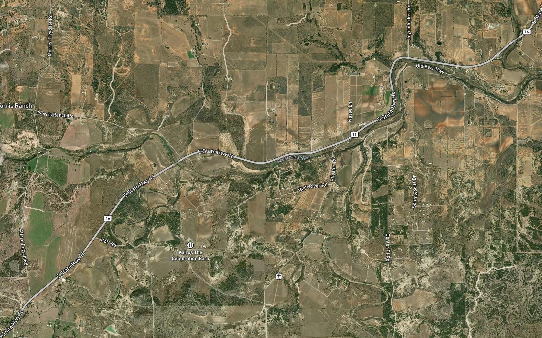 Satellite map of the Mud Creek