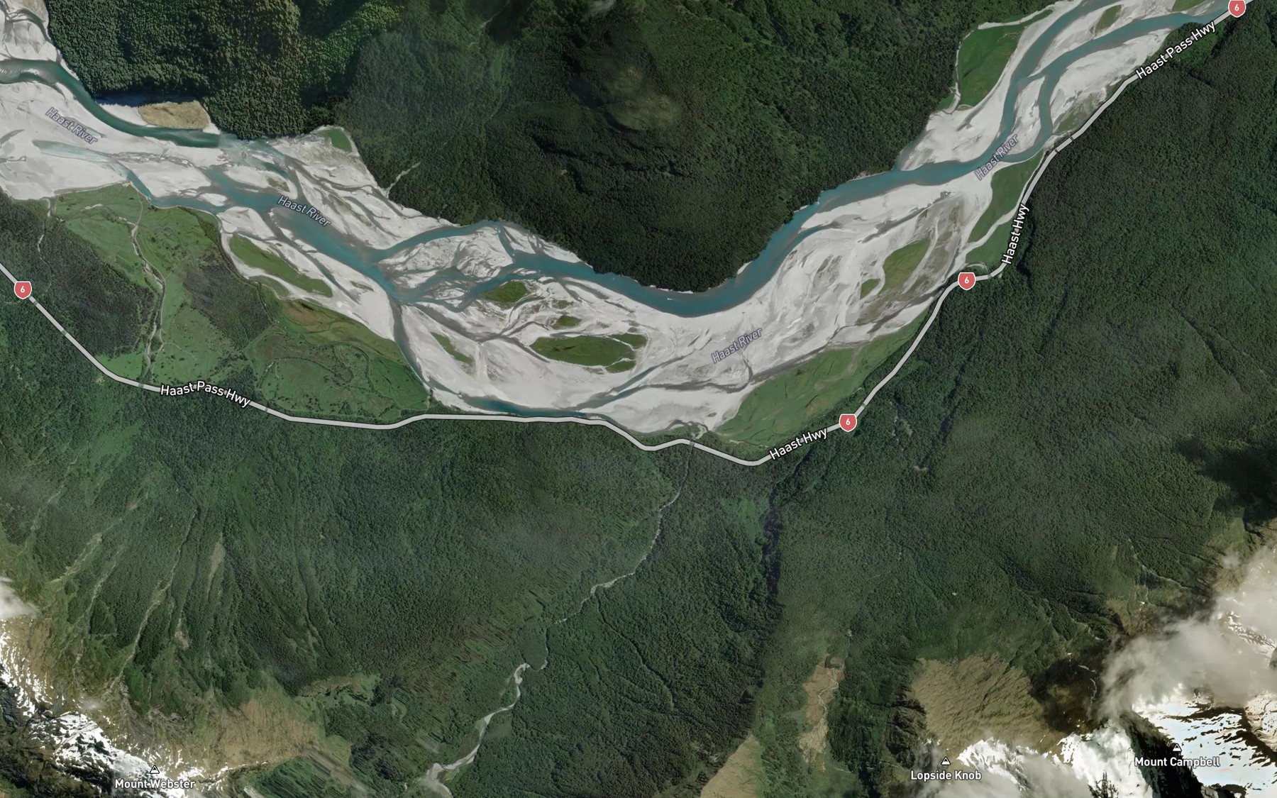 Satellite map of the Chink Creek