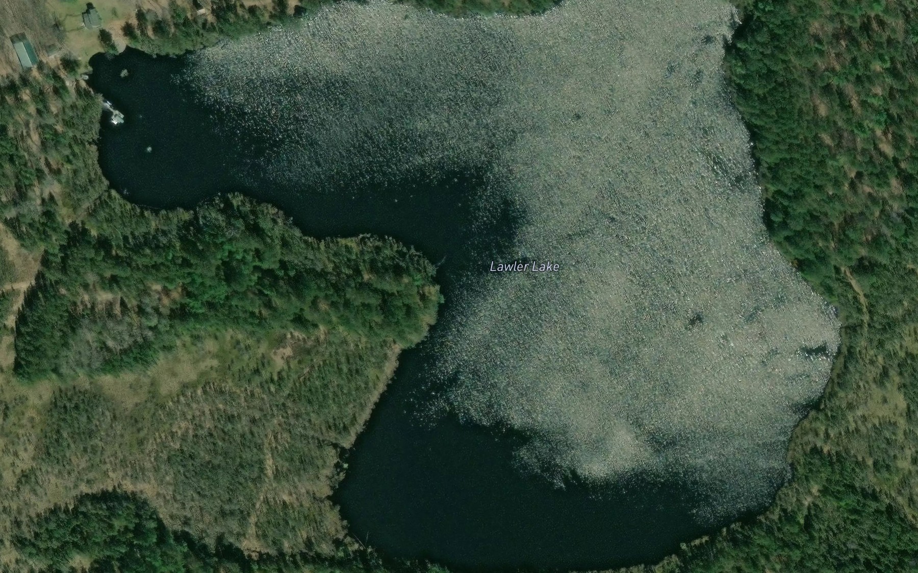 Satellite map of the Lawler Lake