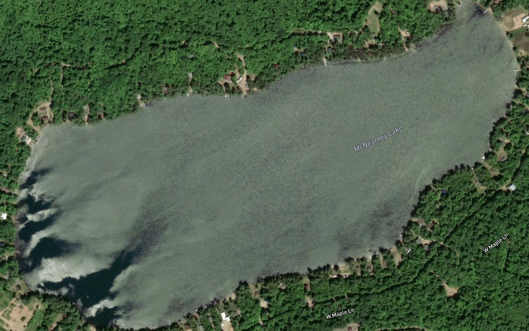 Satellite map of the McNearney Lake