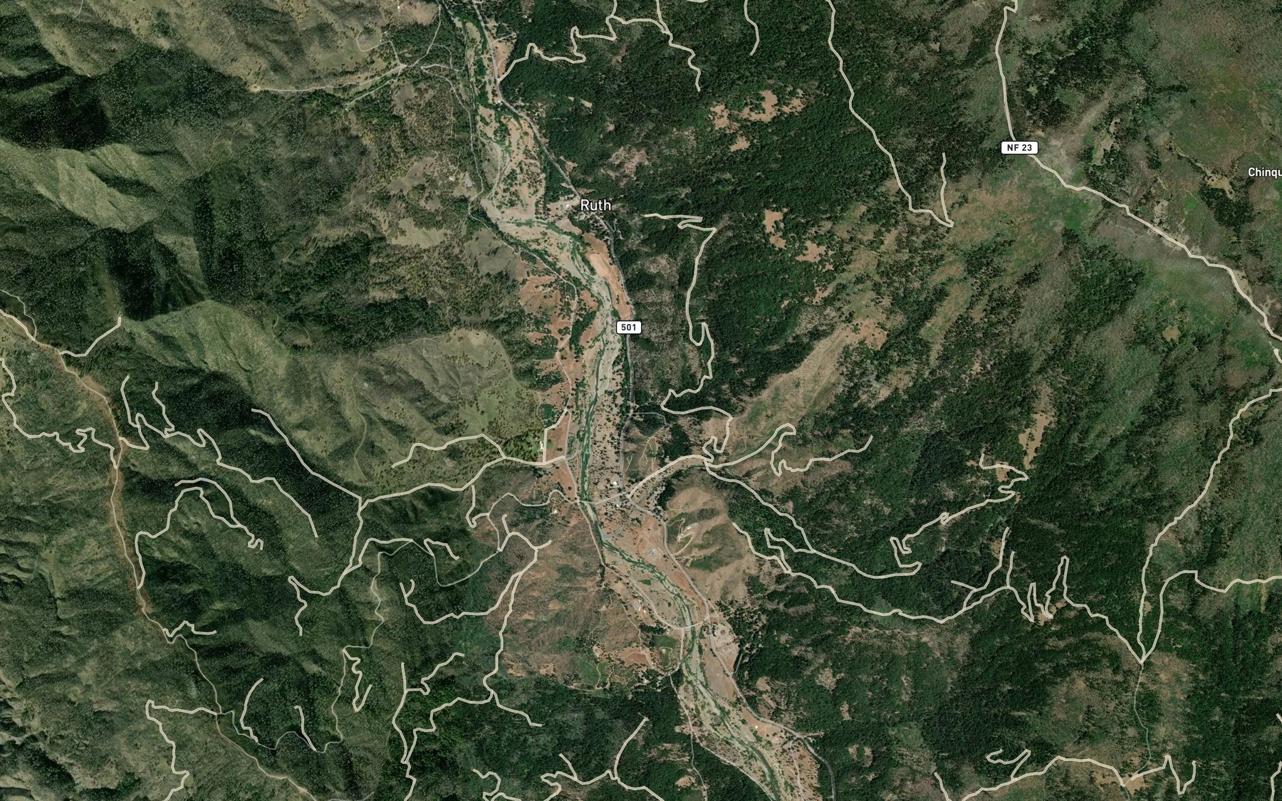 Satellite map of the Jonathan Creek