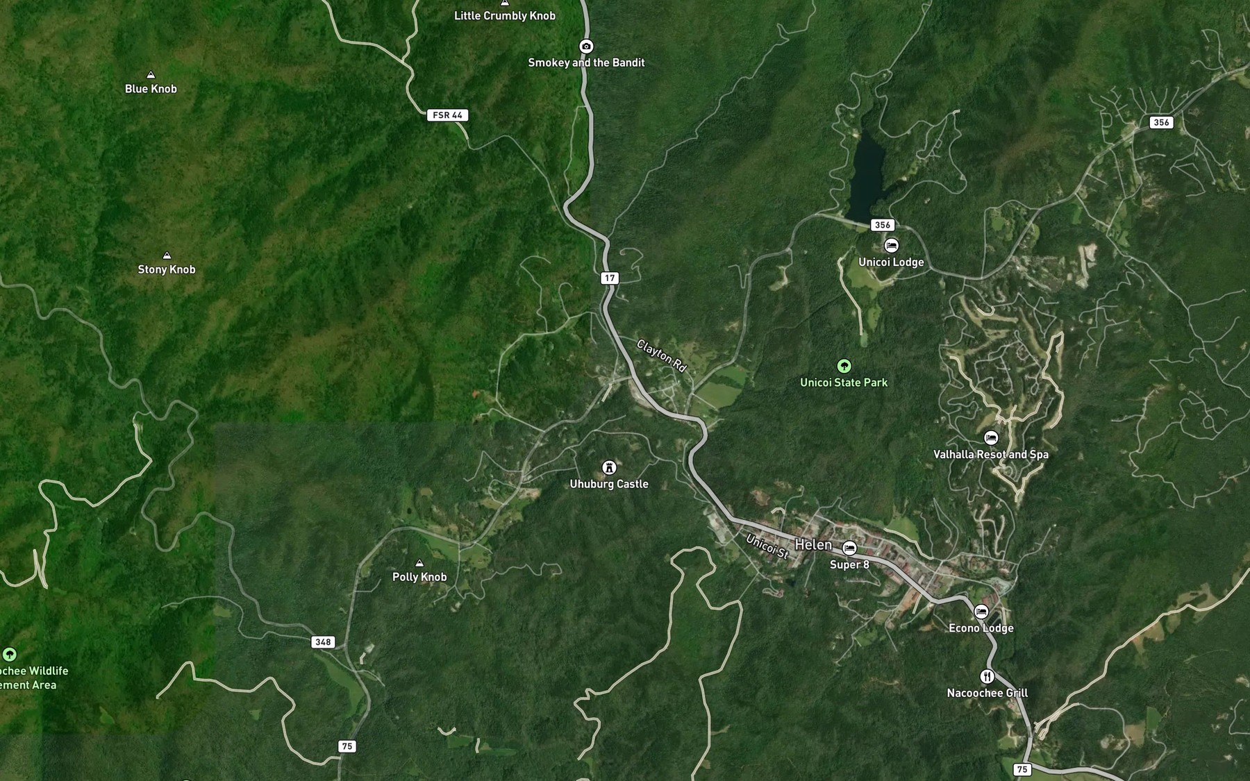 Satellite map of the Smith Creek