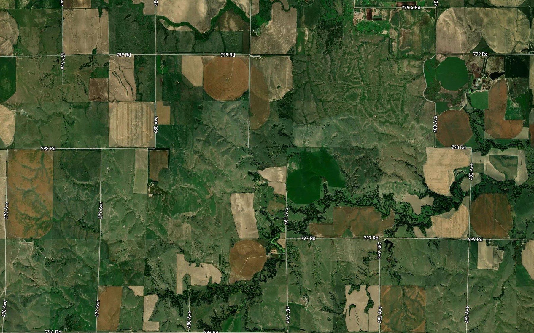 Satellite map of the Hickman Reservoir Number 1
