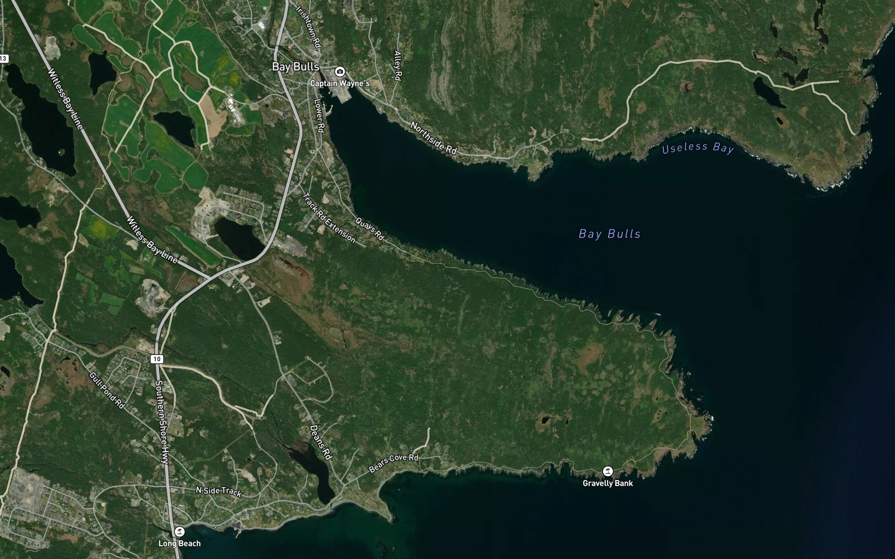 Satellite map of the Maggotty Cove River