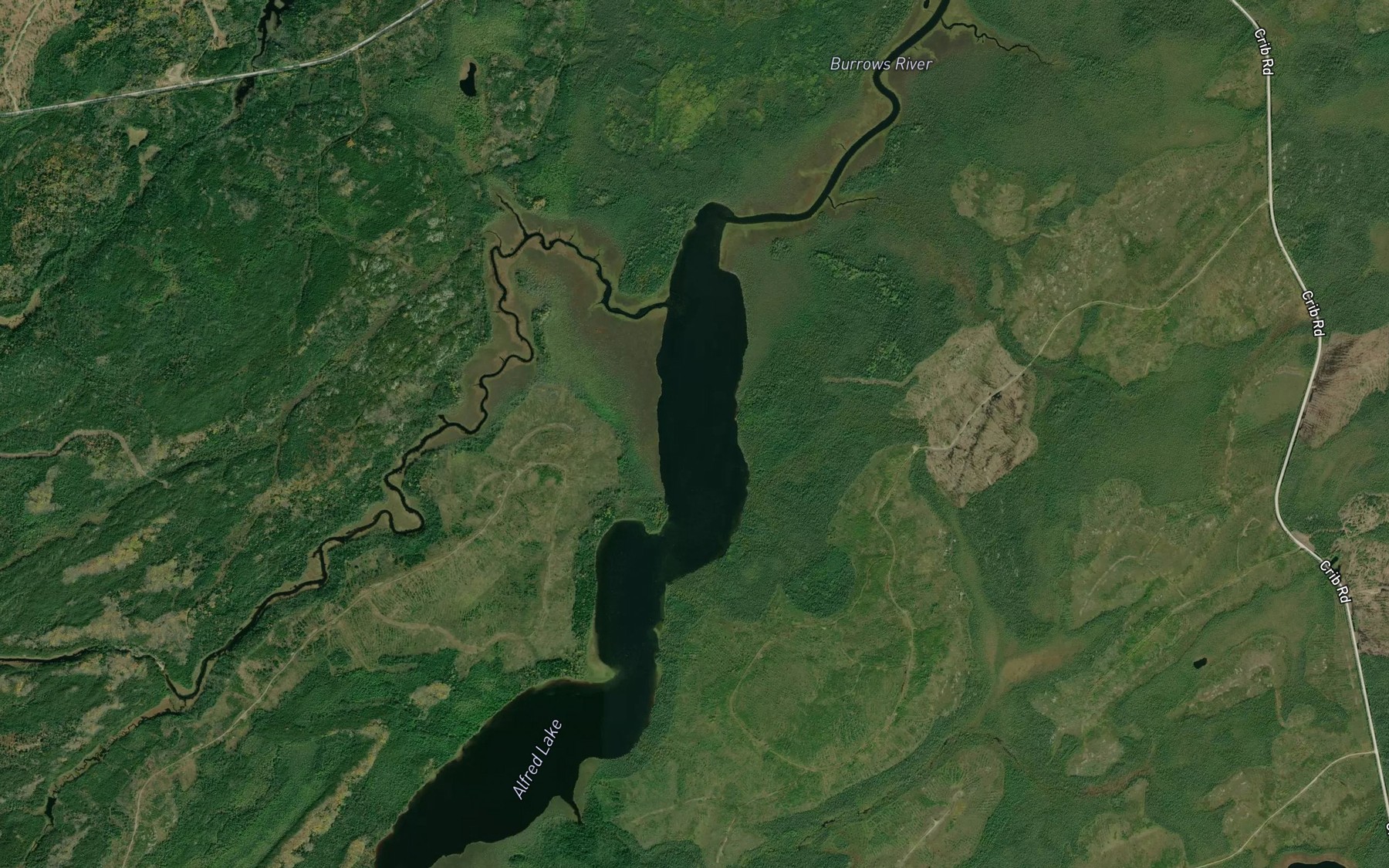 Satellite map of the False Creek