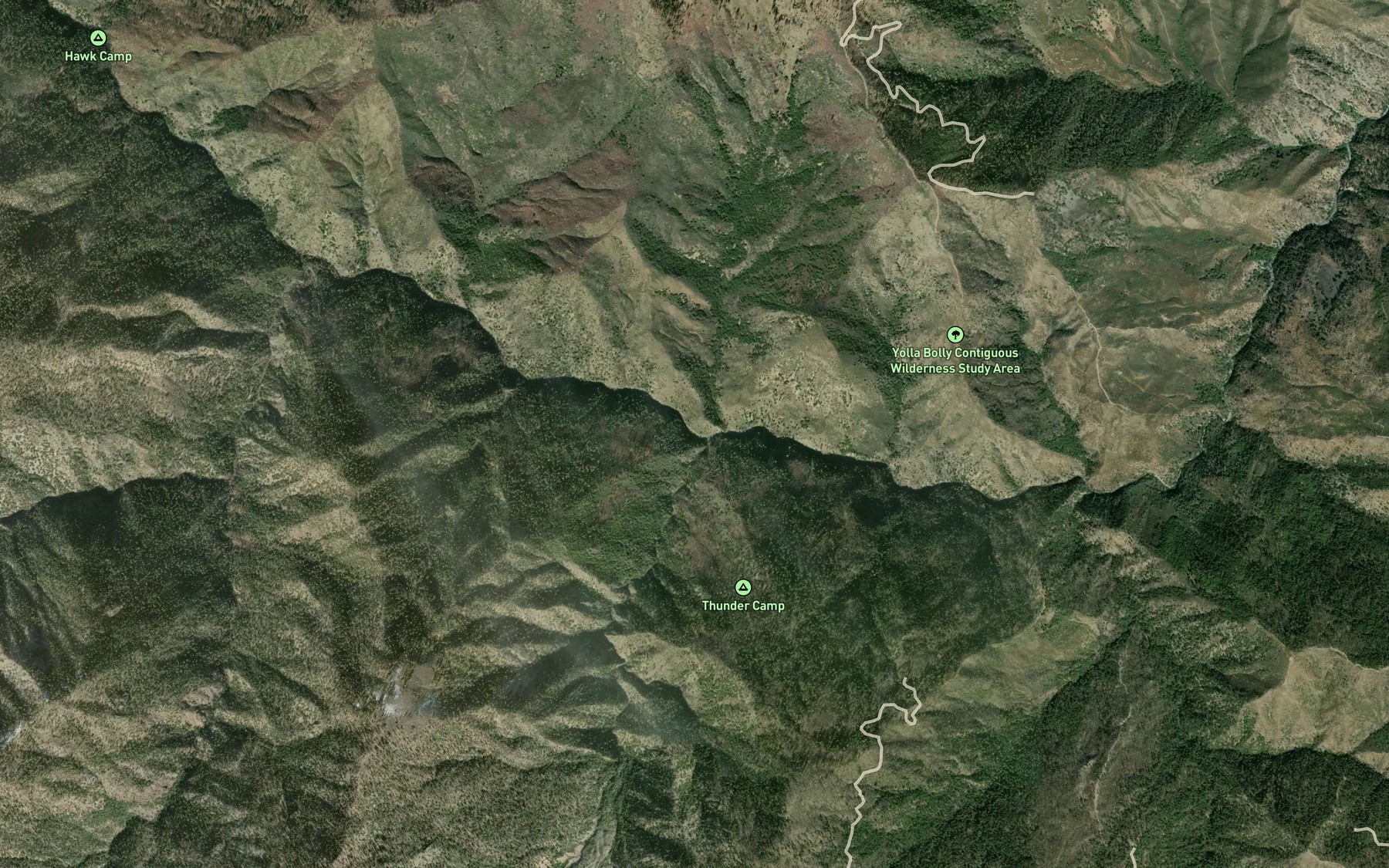Satellite map of the Slides Creek