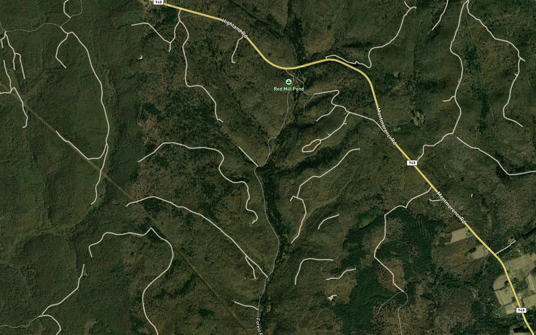Satellite map of the Spencer Run