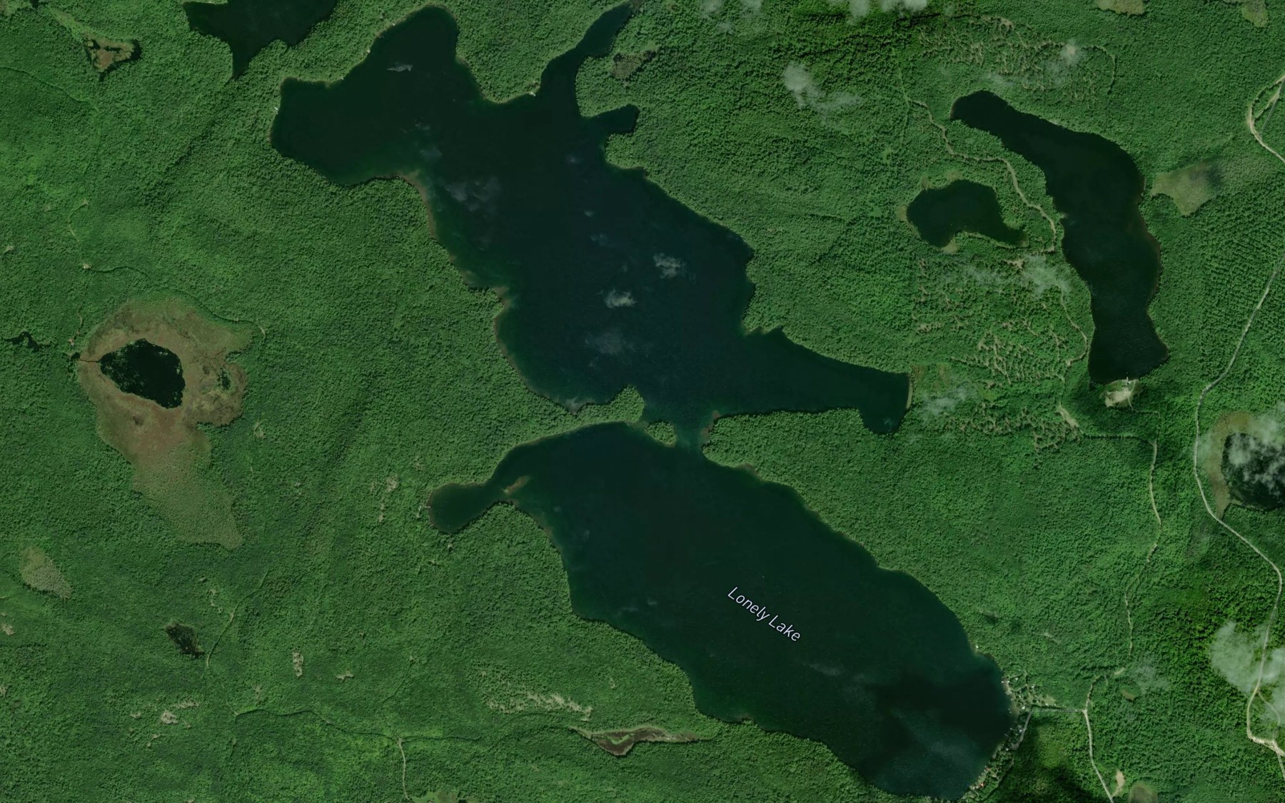 Satellite map of the Lonely Lake
