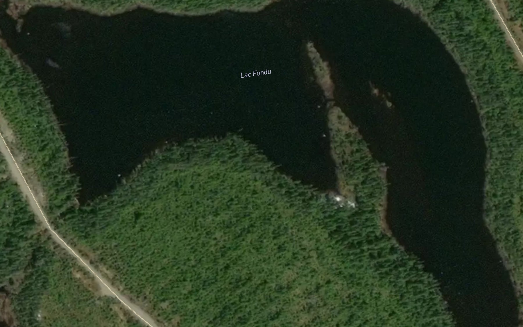 Satellite map of the Lac Fondu