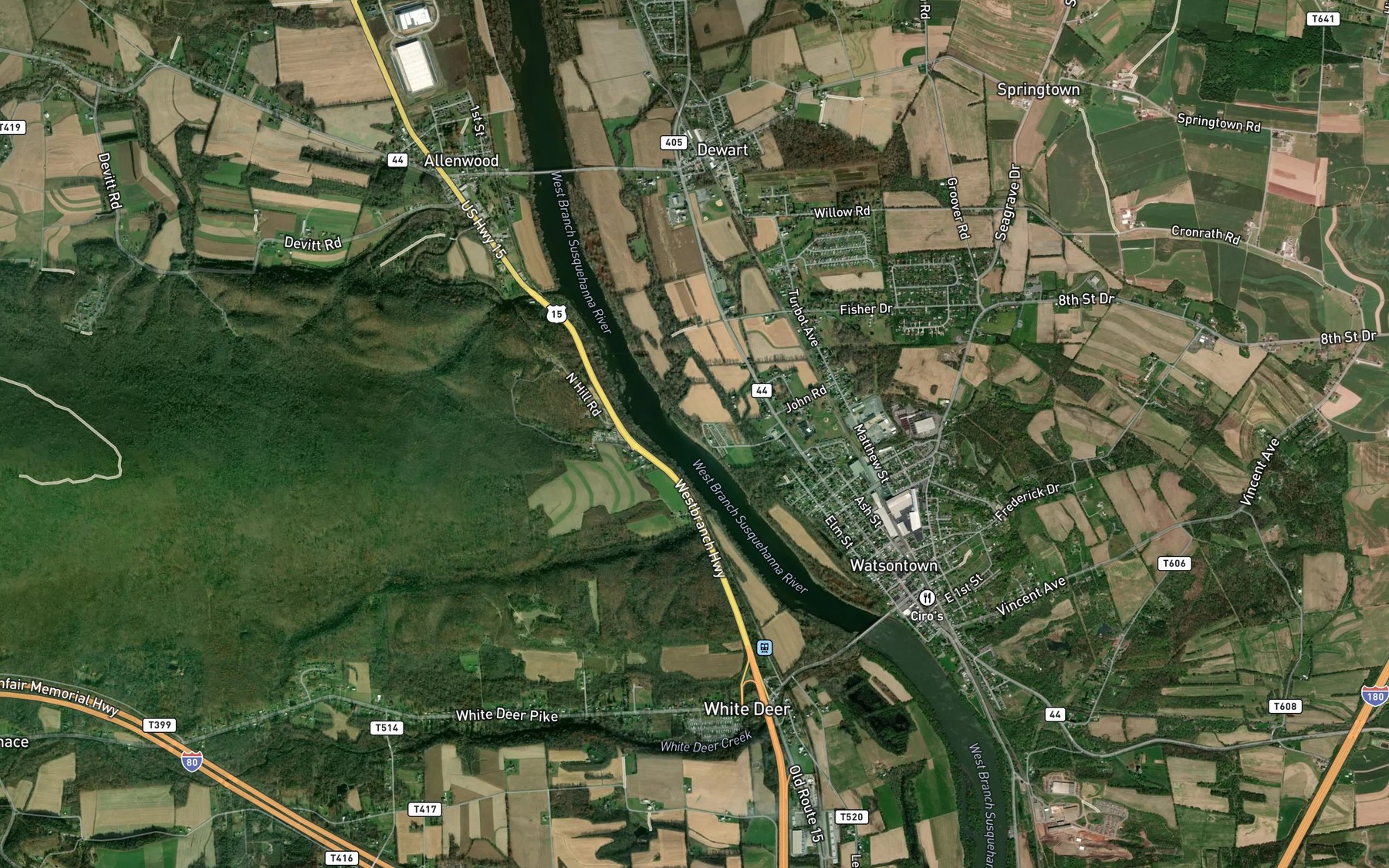 Satellite map of the Dry Run