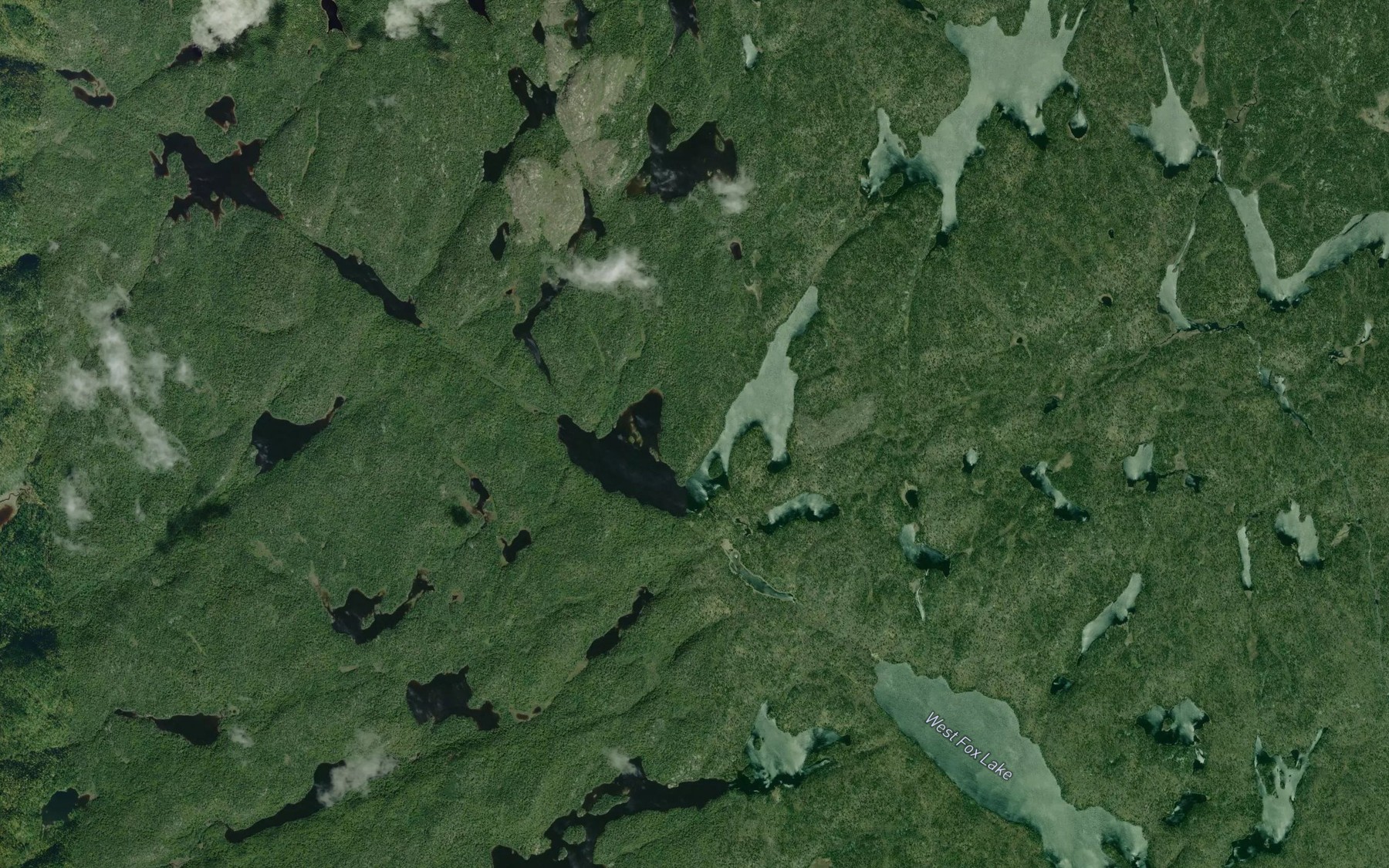 Satellite map of the Middle Fox Lake