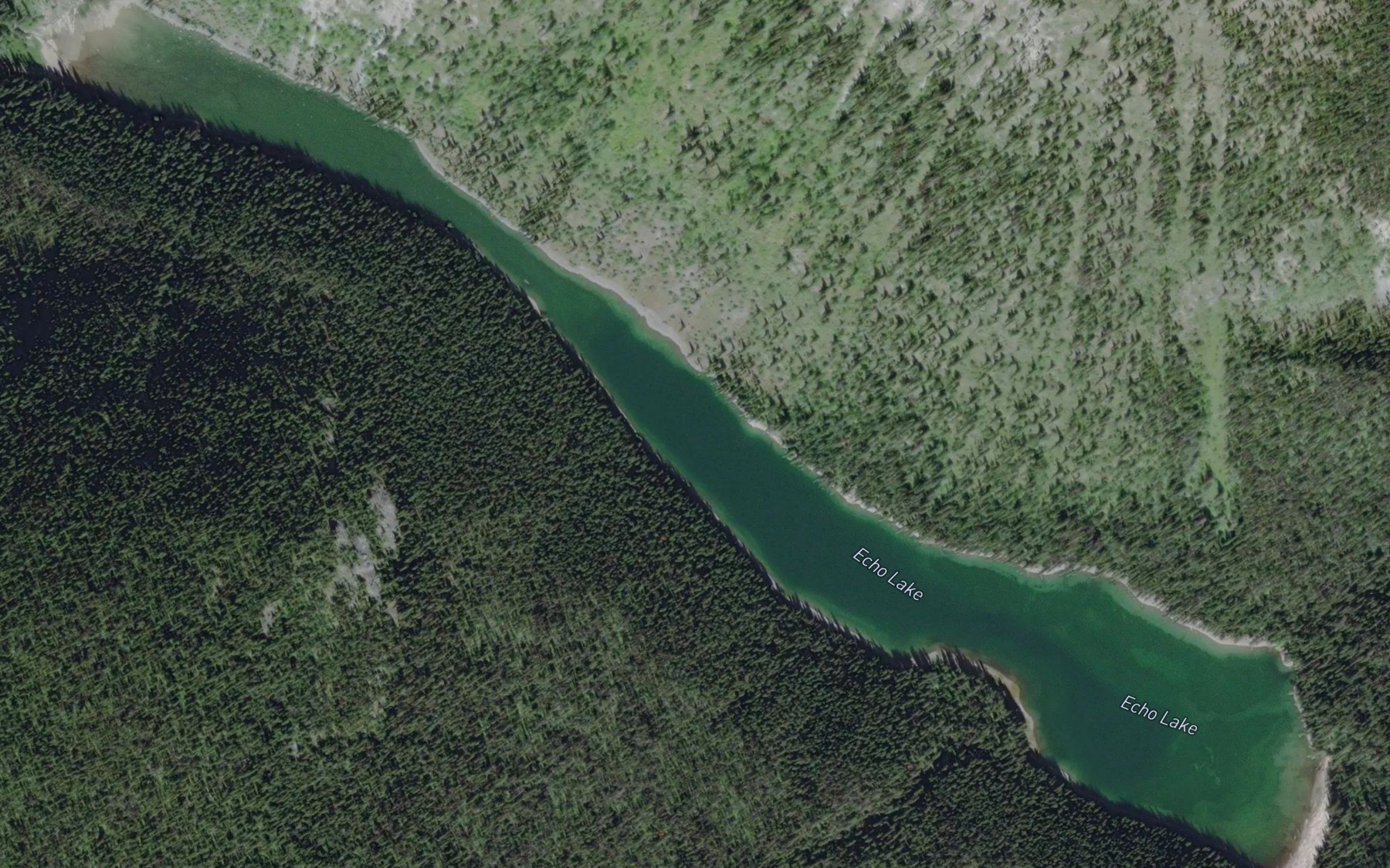 Satellite map of the Echo Lake