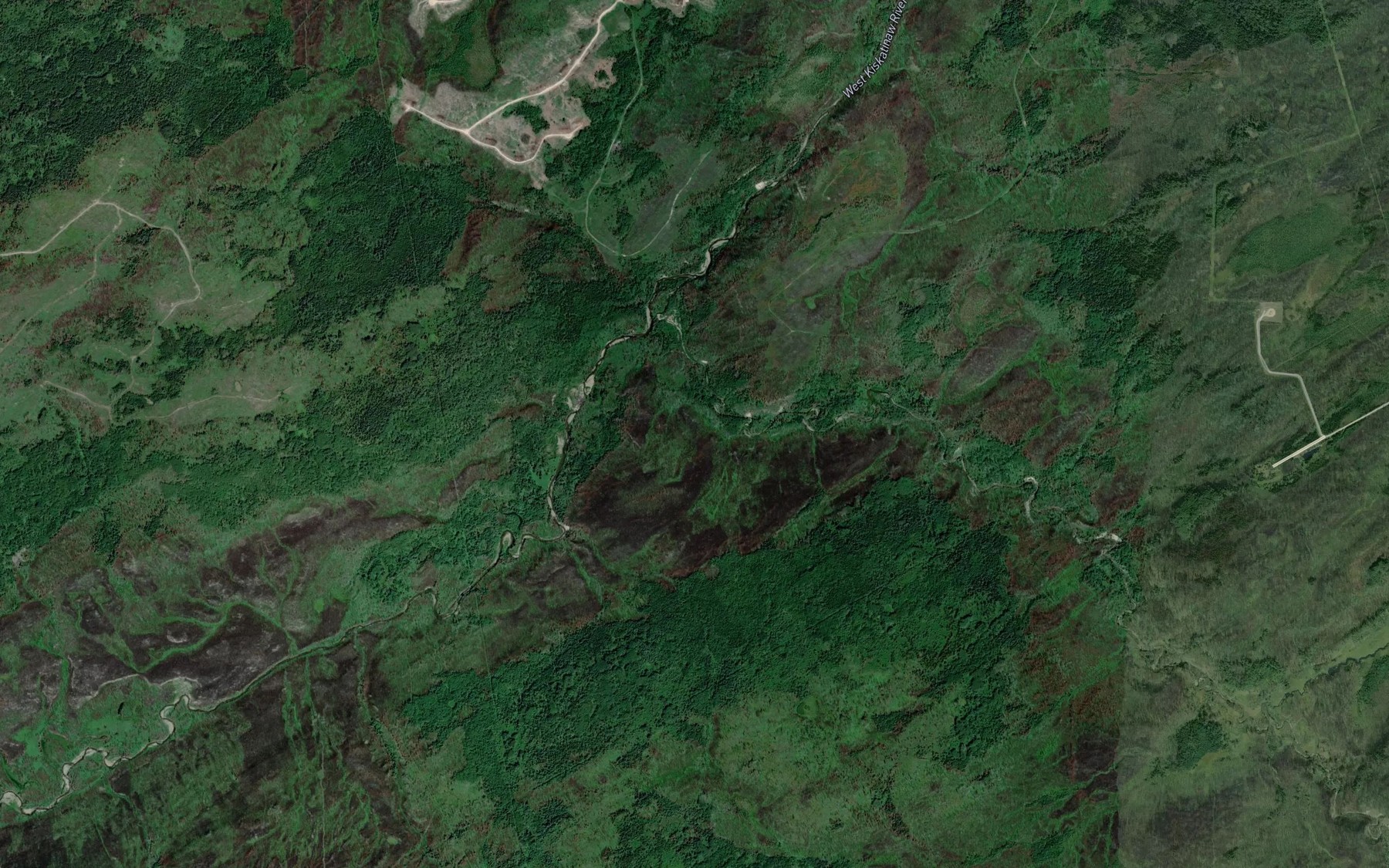 Satellite map of the Big Lick Creek