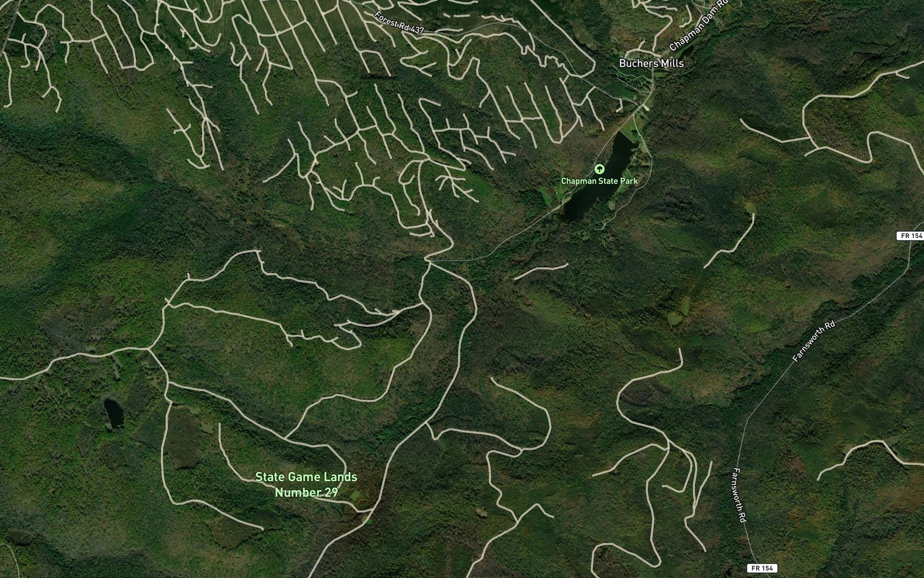 Satellite map of the Wildcat Run