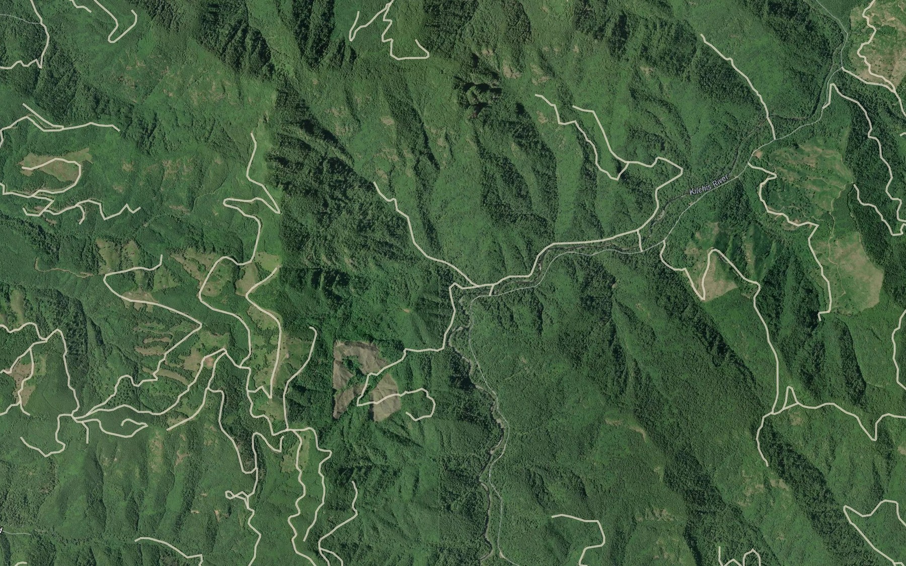 Satellite map of the Tilton Creek