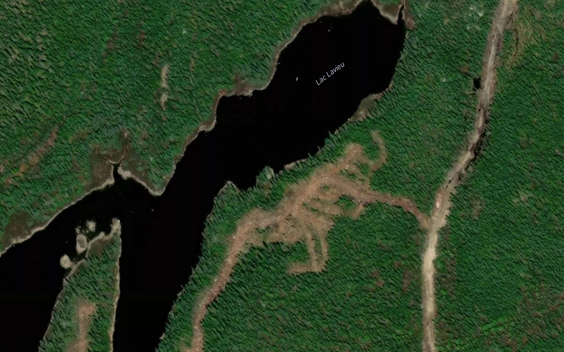 Satellite map of the Lac Lavieu