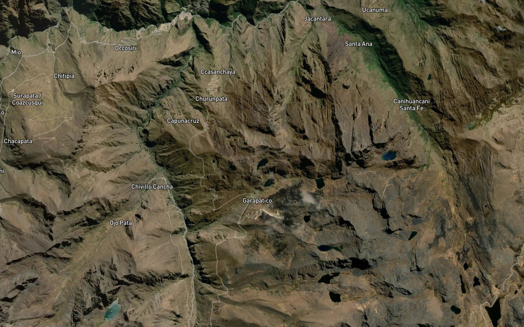Satellite map of the Laguna Pacaccocha